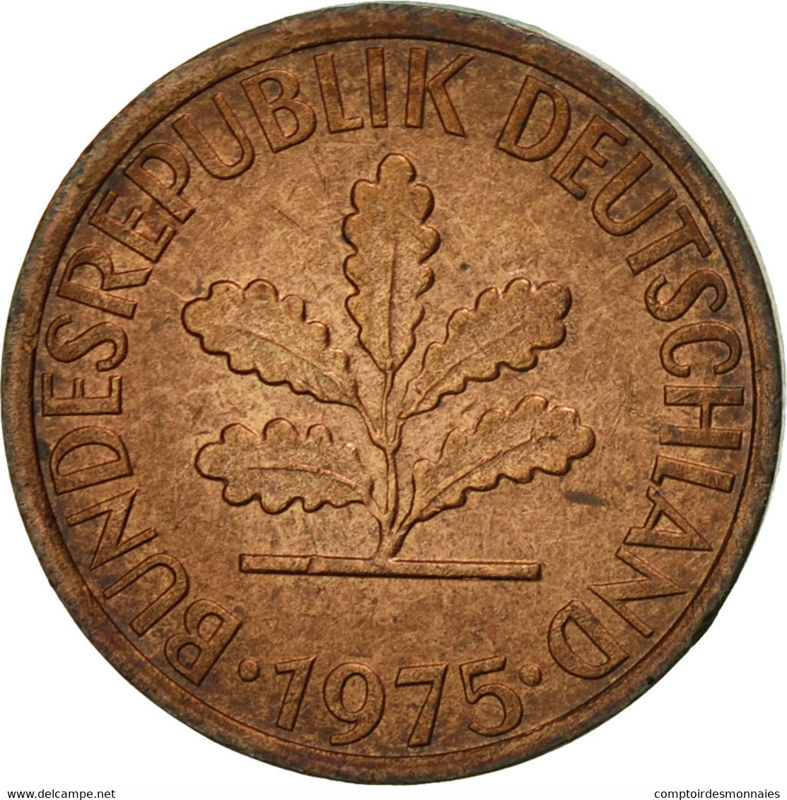 Monnaie, République Fédérale Allemande, Pfennig, 1975, Stuttgart, TTB, Copper - 1 Pfennig