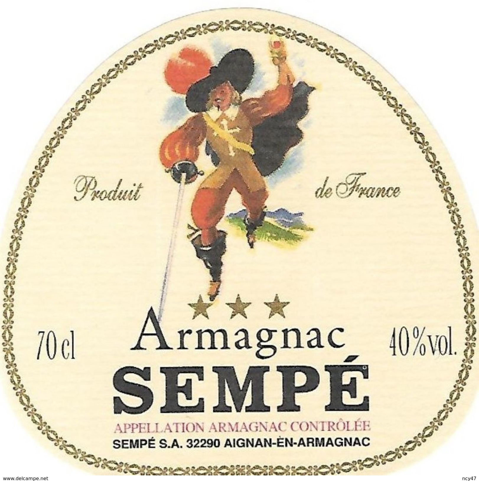 ETIQUETTES De Spiritueux.  Armagnac SEMPE. 32290 Aignan-en-Armagnac.  70cl. ..C379 - Other & Unclassified