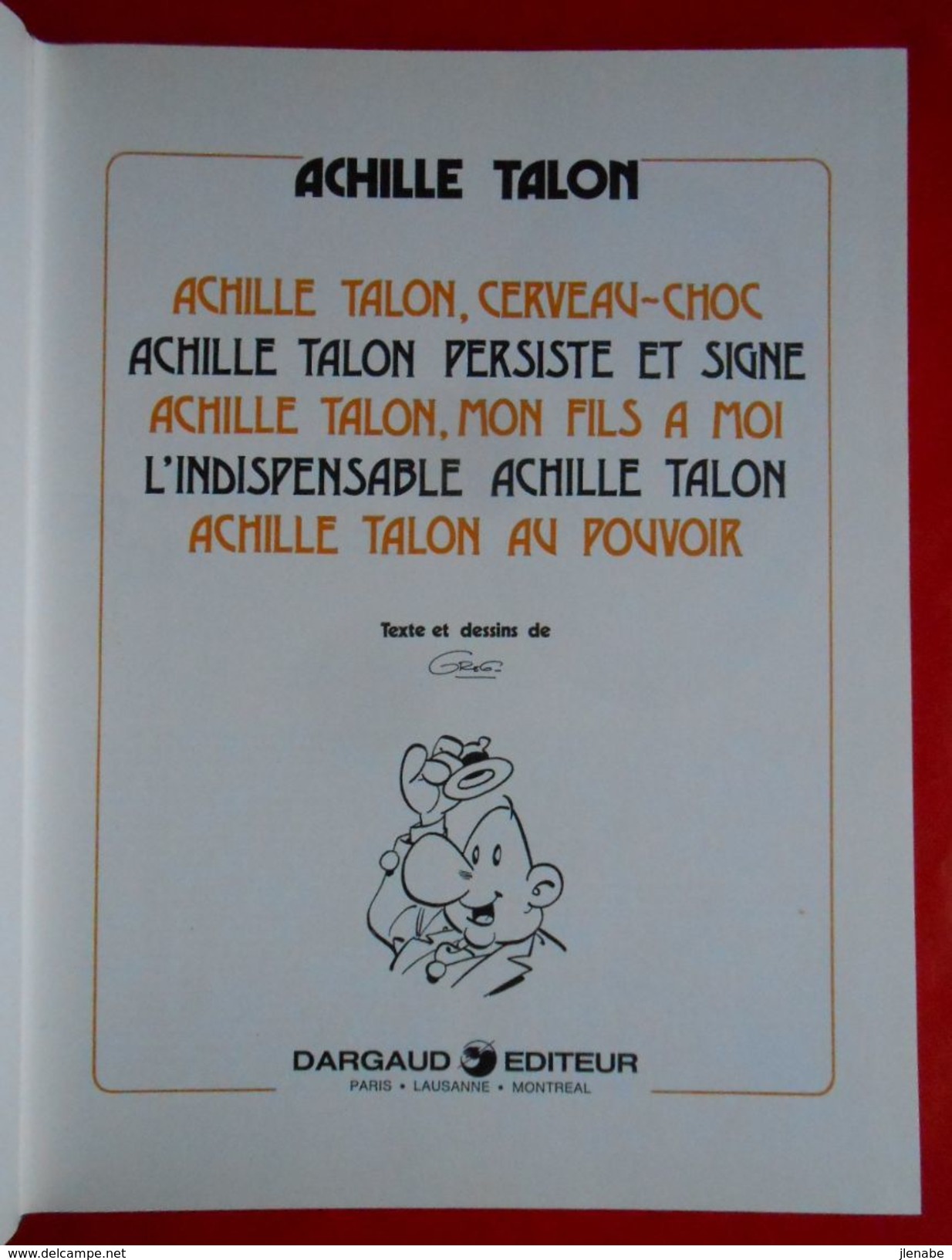 GREG Intégrale Lombardi N°1 De Achille Talon  Avec 5 Titres. - Achille Talon