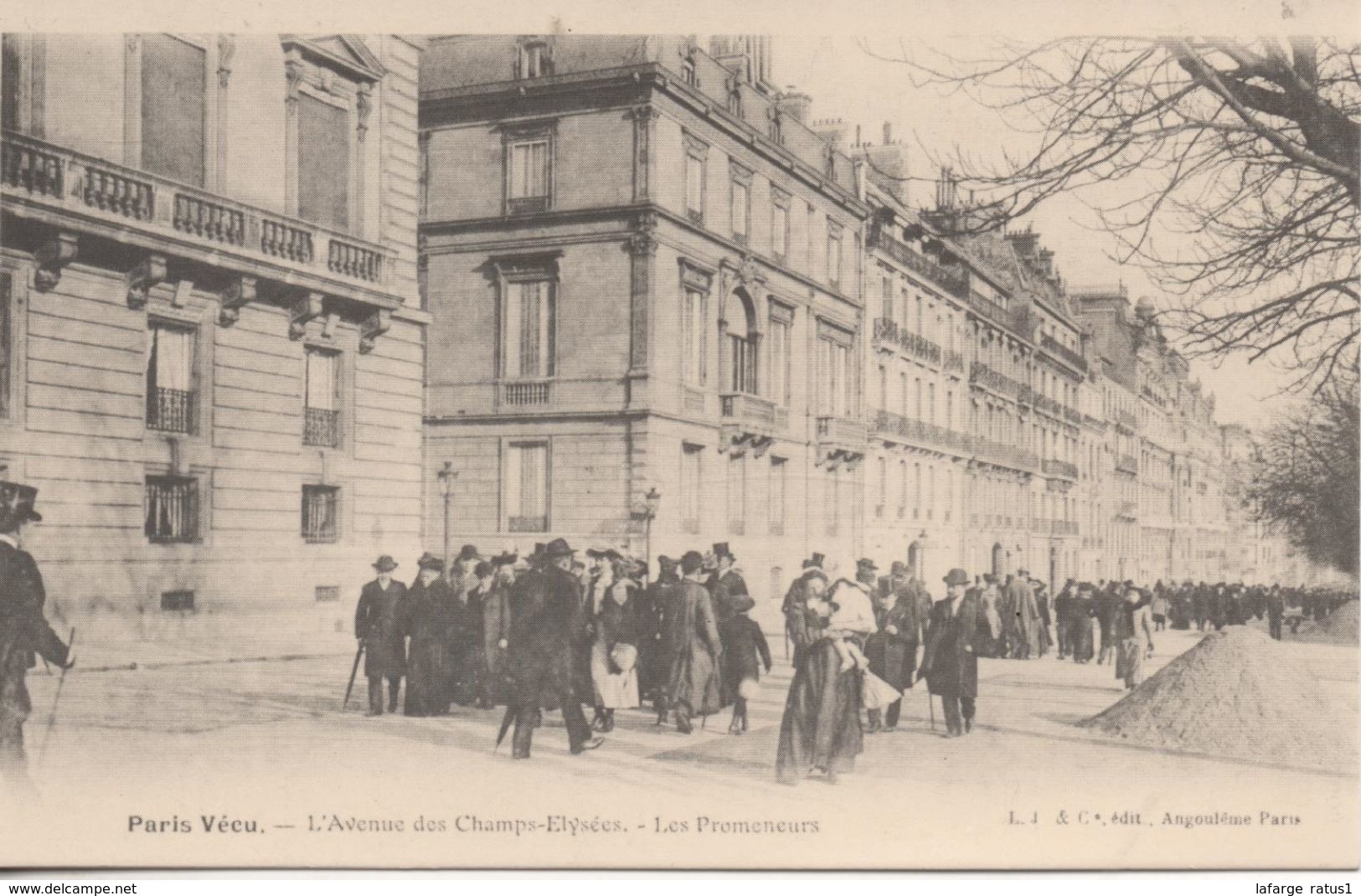 Paris L Avenue Des Champs Elysees Les Promeneurs Reproduction - Champs-Elysées