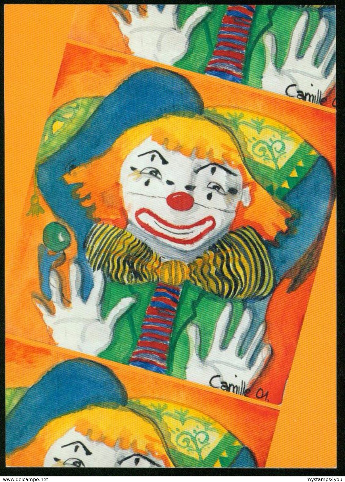 GA Dänemark Ganzsache 2002 - Postkarte MiNr P 323 Motiv 04 - Mint - Zirkus Clown - Interi Postali