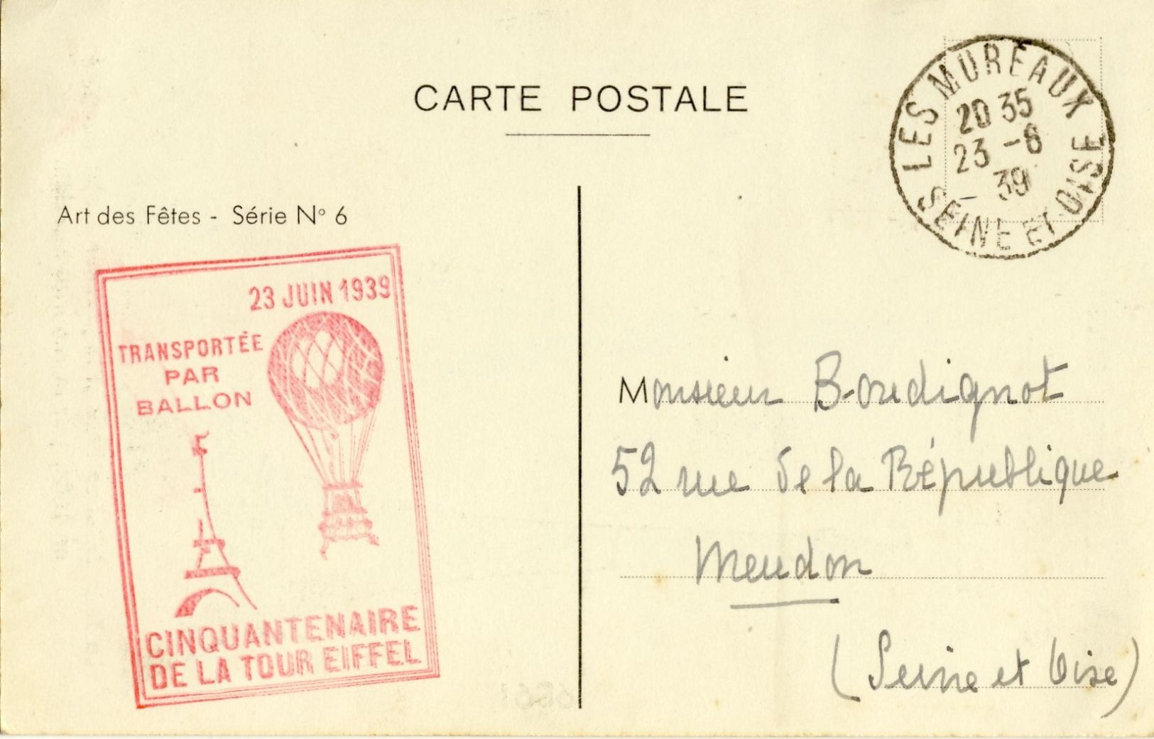 CINQUANTENAIRE DE  LA  TOUR  EIFFEL   1939 - Other & Unclassified