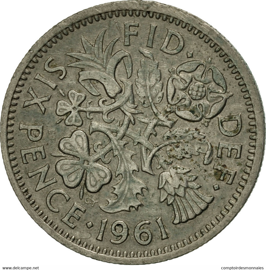 Monnaie, Grande-Bretagne, Elizabeth II, 6 Pence, 1961, TTB, Copper-nickel - H. 6 Pence