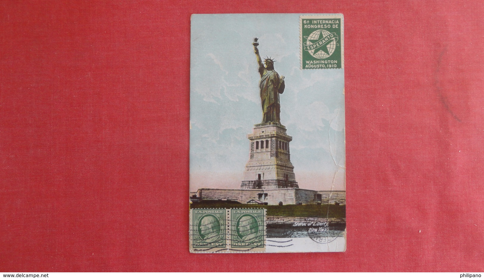 1910 Esperanto Stamp Washington  Statue Of Liberty NY -ref 2704 - Esperanto