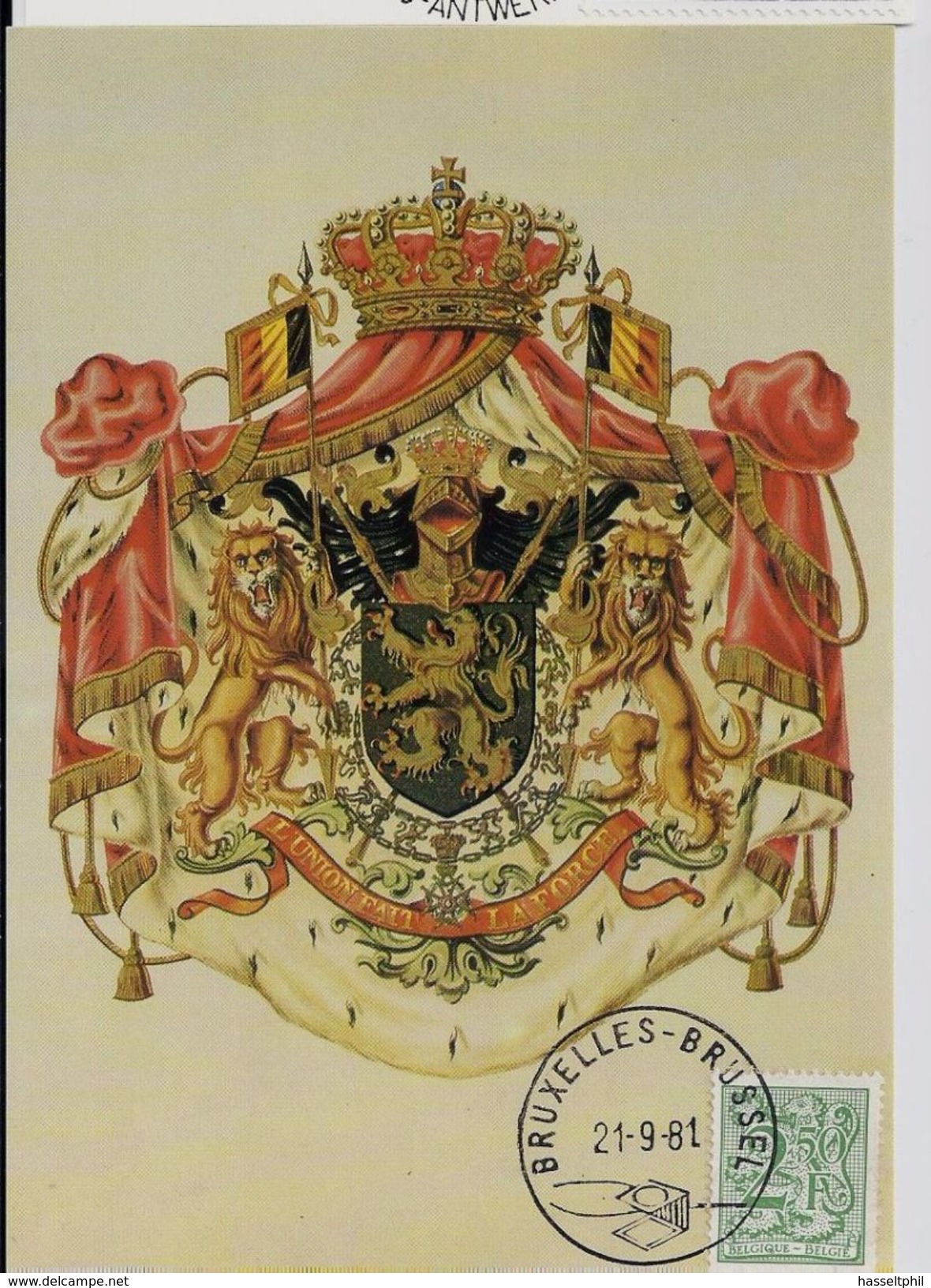Belgie 2019 - Maximumkaart - Cijfer Op Heraldieke Leeuw  -  1981 - 1981-1990