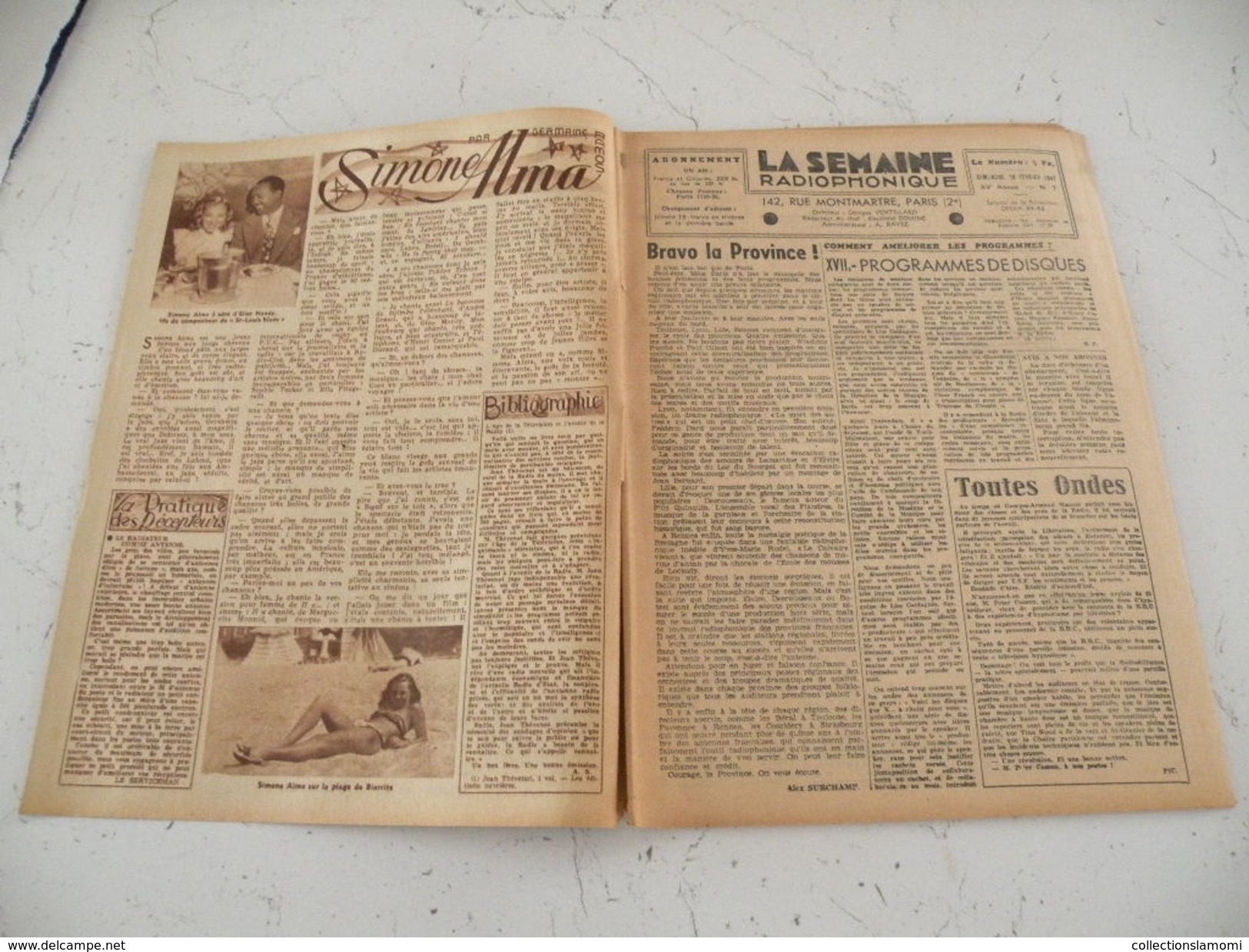 La Semaine Radiophonique N°7 > 22.2.1947 > Simone Alma & Eliot Handy, Programmes De France & étranger 26 Pages - Geschiedenis