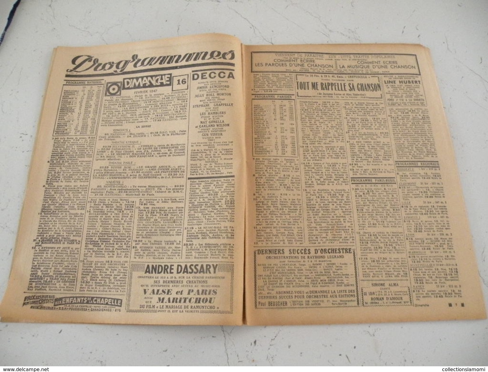 La Semaine Radiophonique N°7 > 22.2.1947 > Simone Alma & Eliot Handy, Programmes De France & étranger 26 Pages - Geschiedenis