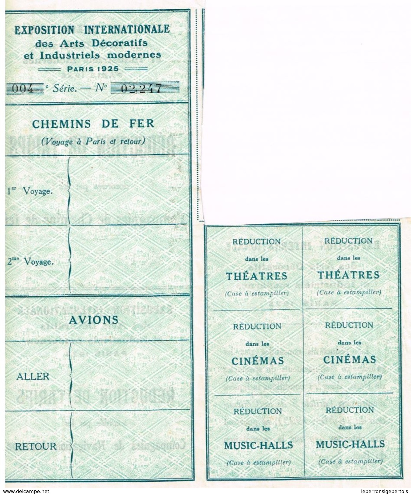 Bon A Lots De 50 Francs Exposition Internationale Des Arts Décoratifs Et Industriels Modernes De 1925 - Autres & Non Classés