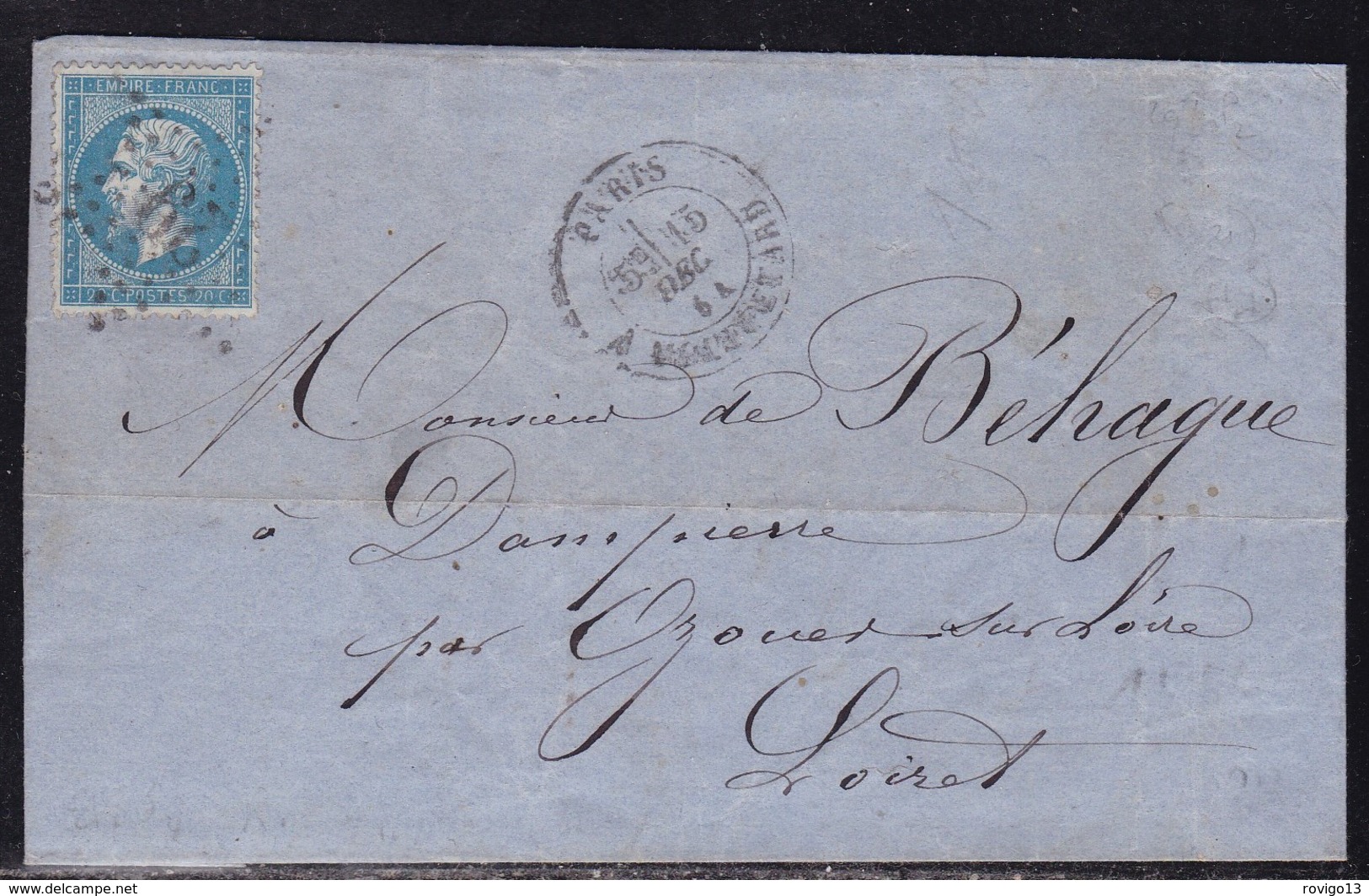 Paris, étoile 29 R. Mouffetard, Ouvert De Sept. 1863 à Dec. 1864 - Cote 600 € - 1849-1876: Période Classique