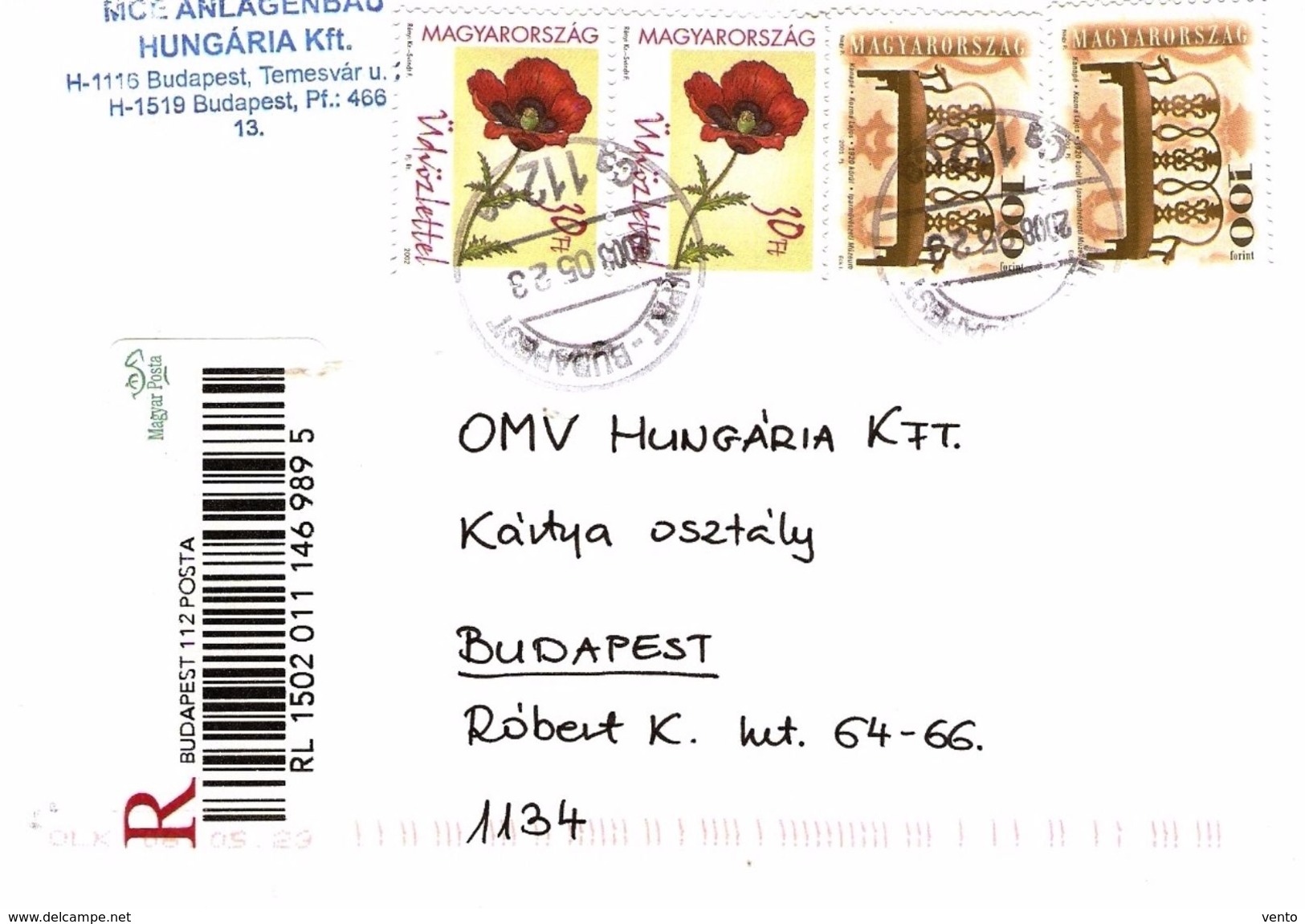 Hungary R-letter 2008 ... Ai115 - Cartas & Documentos
