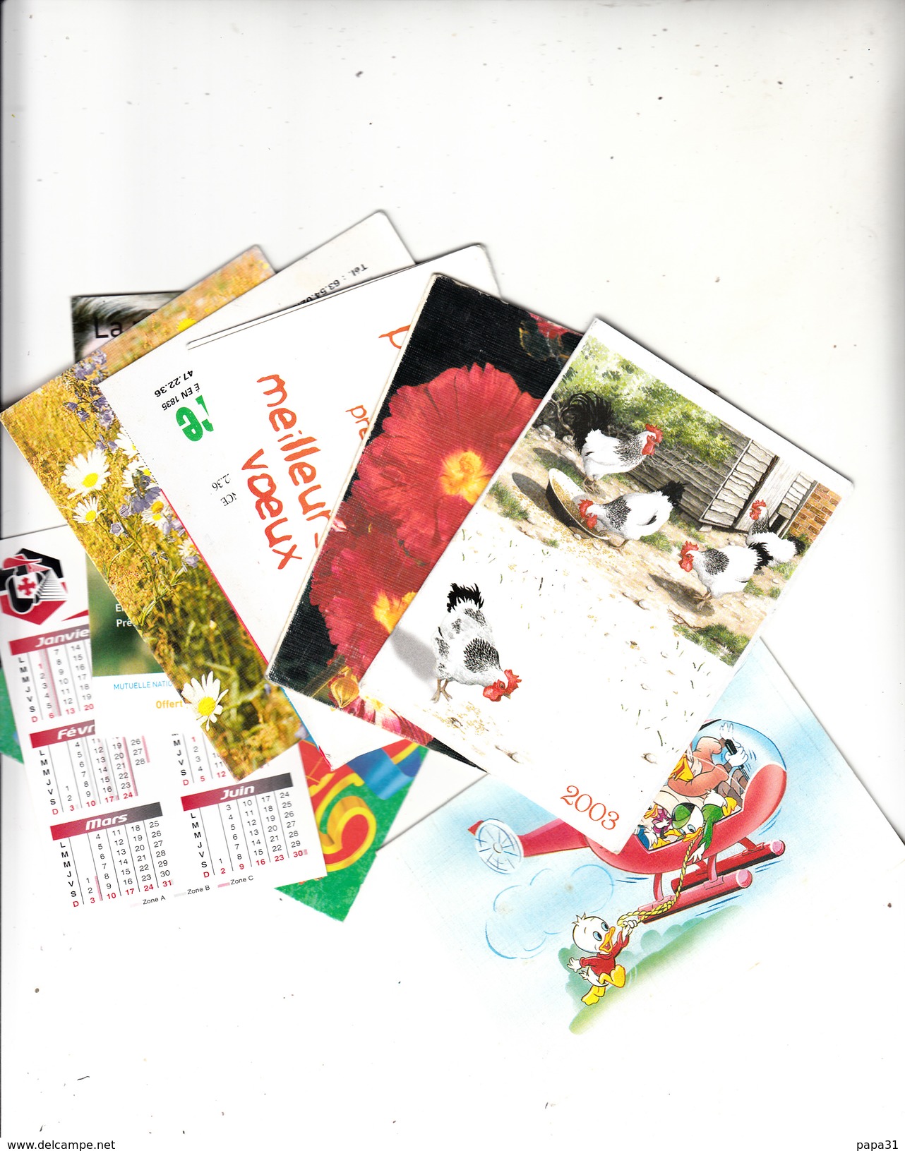 Lot De 8 Petits Calendriers Des Années 1990 à 2003 Provenants Du Tarn - Formato Piccolo : 1991-00