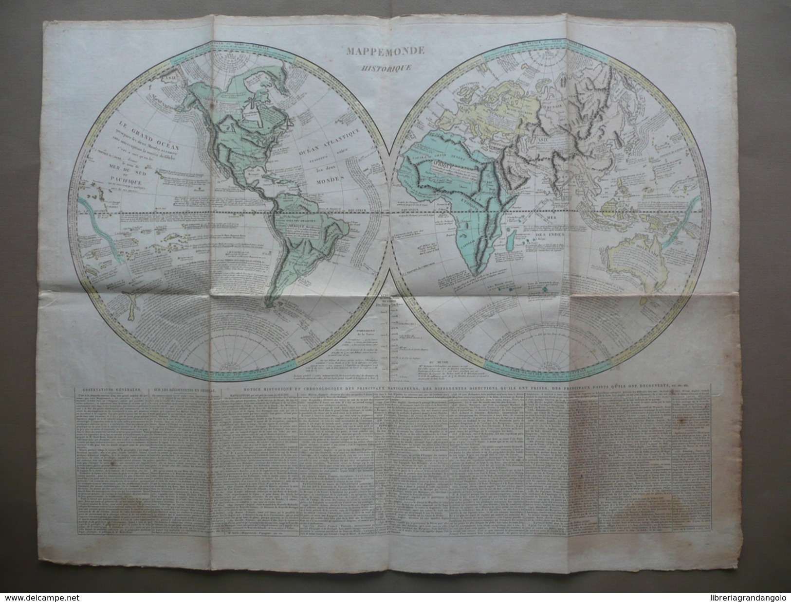 Mappemonde Historique Mappamondo Geografia Viaggi Impr. Didot 1808 Navigatori - Altri & Non Classificati