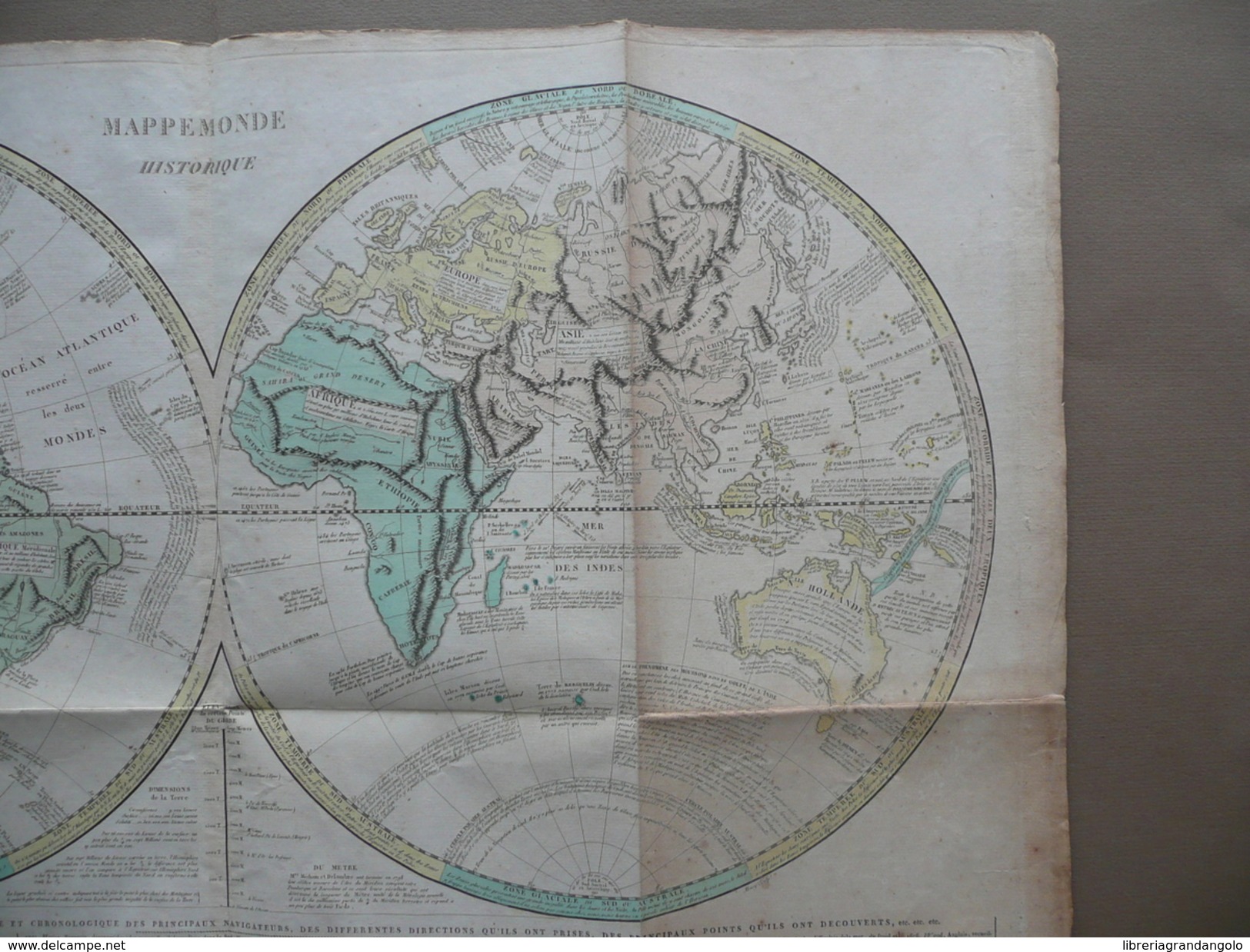 Mappemonde Historique Mappamondo Geografia Viaggi Impr. Didot 1808 Navigatori - Altri & Non Classificati