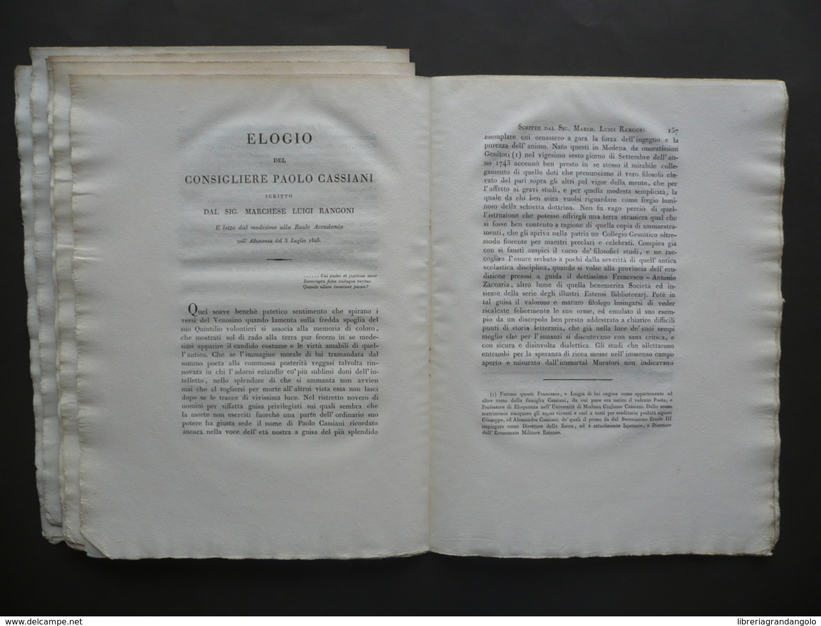 Elogio Di Francesco Torti Antonio Boccabadati 1824 Medicina Anatomia Modena - Zonder Classificatie