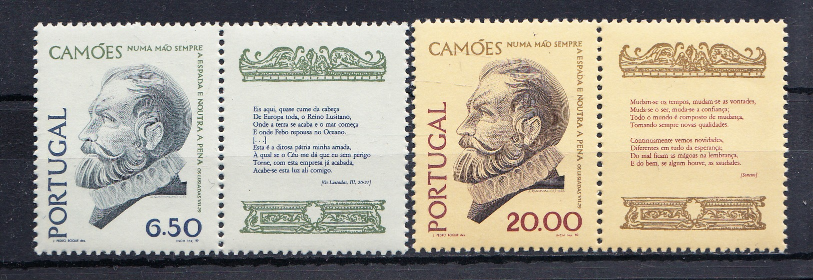 PORTUGAL1980.CAMOES: POESIA E VERDADE  AFINSA Nº  Nº 1470/1471  NOVOS SEM CHARNEIRA CECI 2 Nº 89 - Nuevos