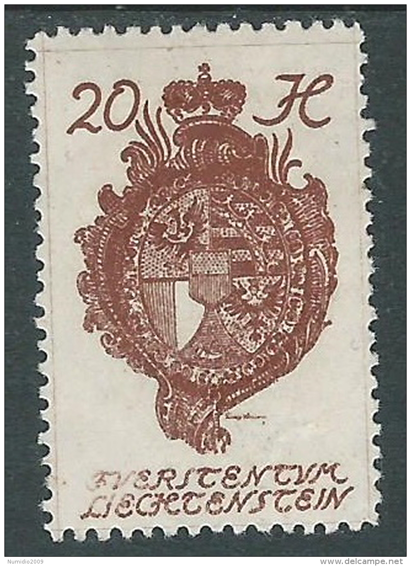 1920 LIECHTENSTEIN CASTELLO VADUZ 20 H VARIETà FUER MH * - R29-4 - Variétés