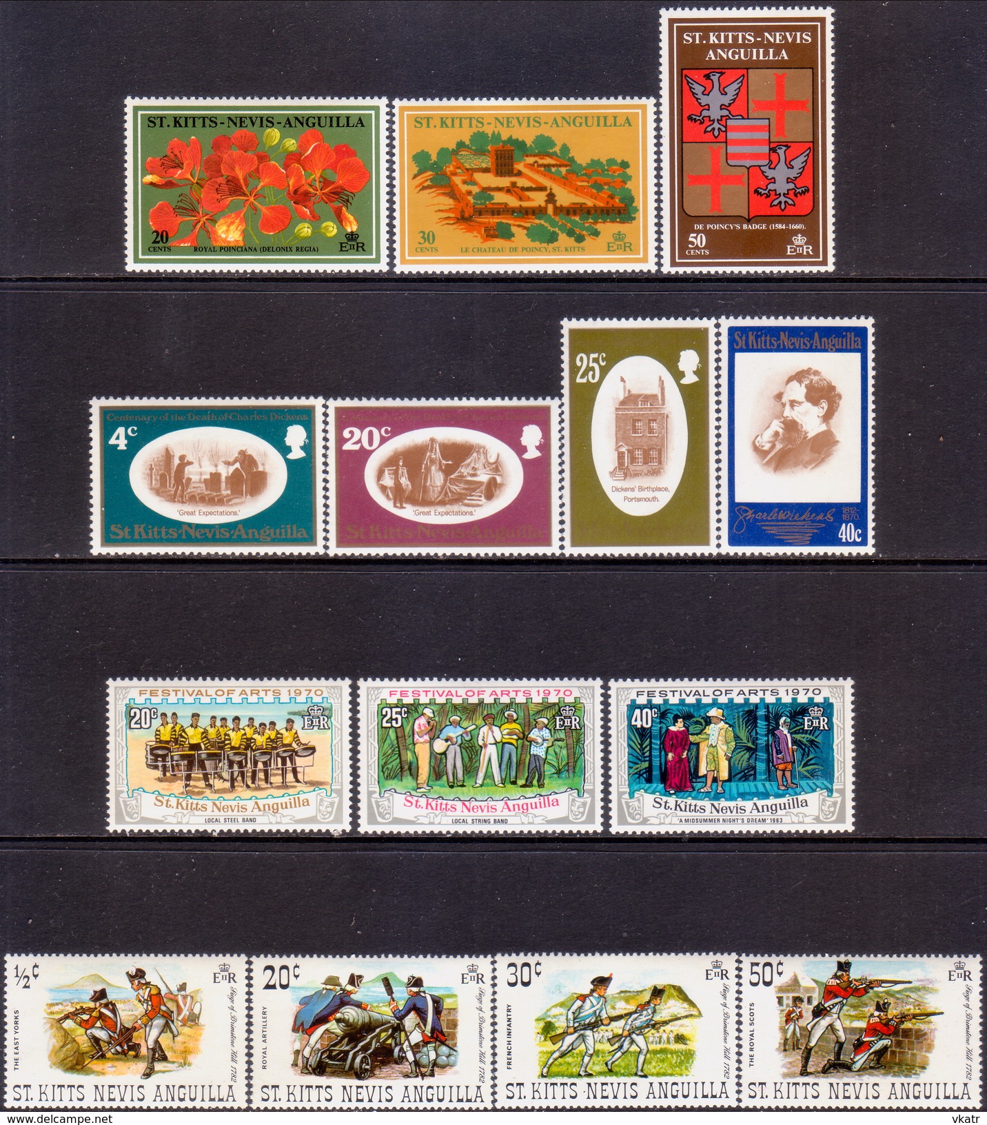 ST KITTS_NEVIS 1970-71 SG #222//47 MNH/MLH 4 Issues - St.Christopher-Nevis-Anguilla (...-1980)