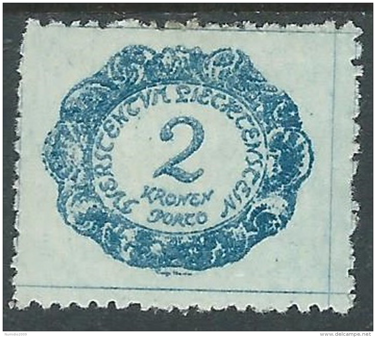 1920 LIECHTENSTEIN SEGNATASSE 2 K VARIETà PUNTO SU 2 MH * - R30-3 - Errores & Curiosidades