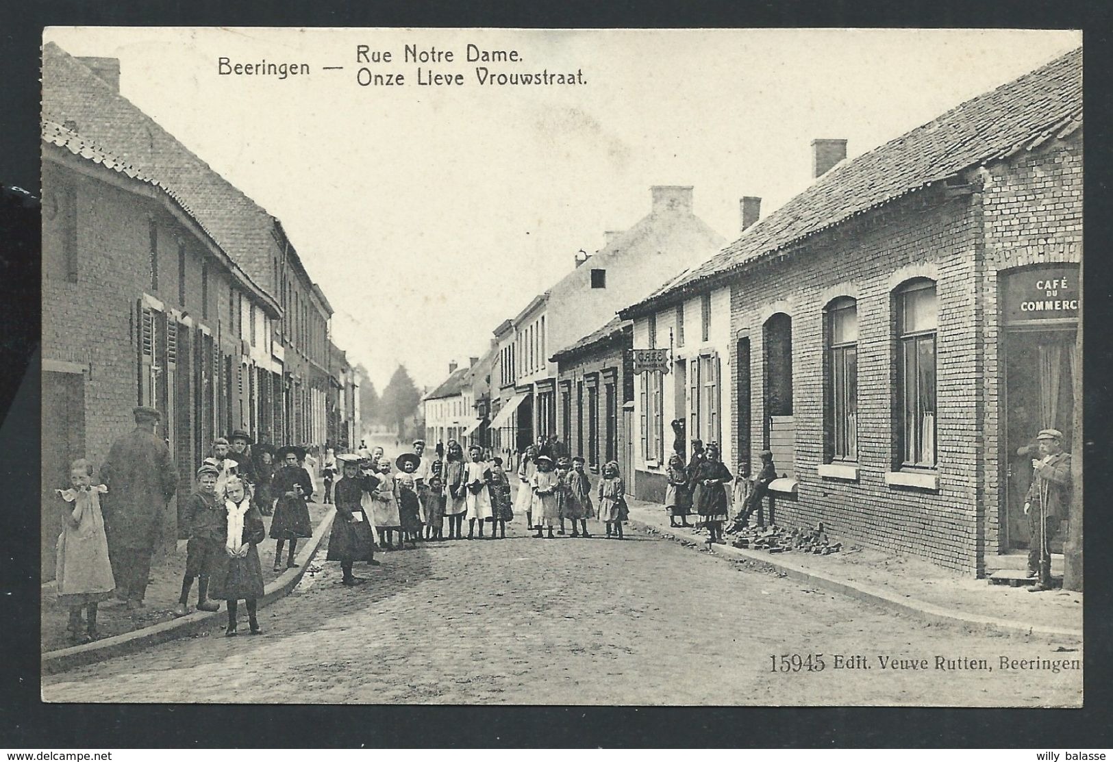 +++ CPA - BERINGEN - BEERINGEN - Rue Notre Dame - Onze Lieve Vrouwstraat - Animatie ! - Café Du Commerce  // - Beringen