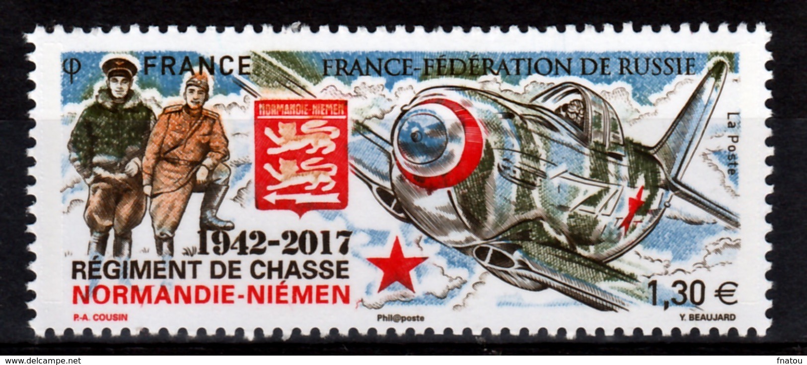 France, Normandie-Niemen Regiment, 2017, MNH VF Joint Issue With Russia - Unused Stamps