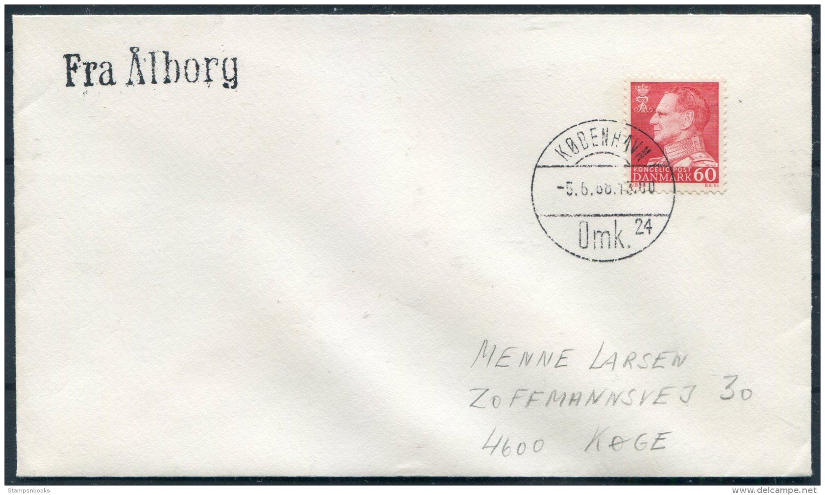 1968 Denmark FRA ALBORG Paquebot Ship Cover - Covers & Documents