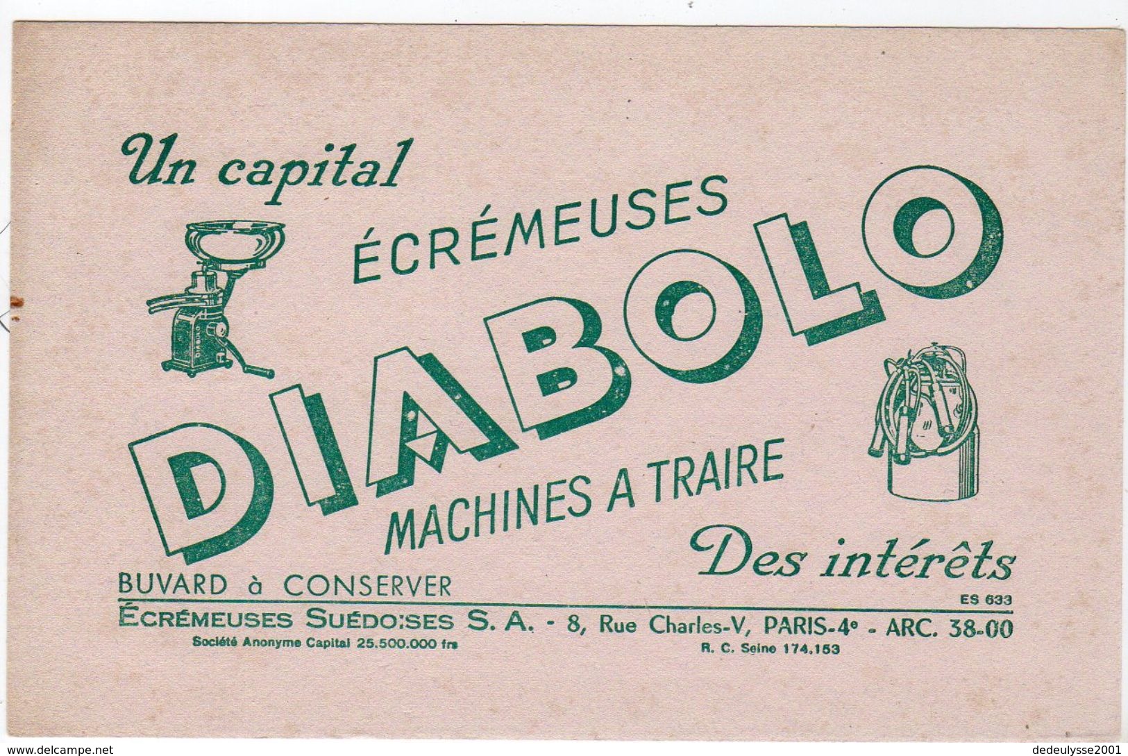 Sept17  79505    Buvard   écrémeuses Diabolo   Paris - Farm