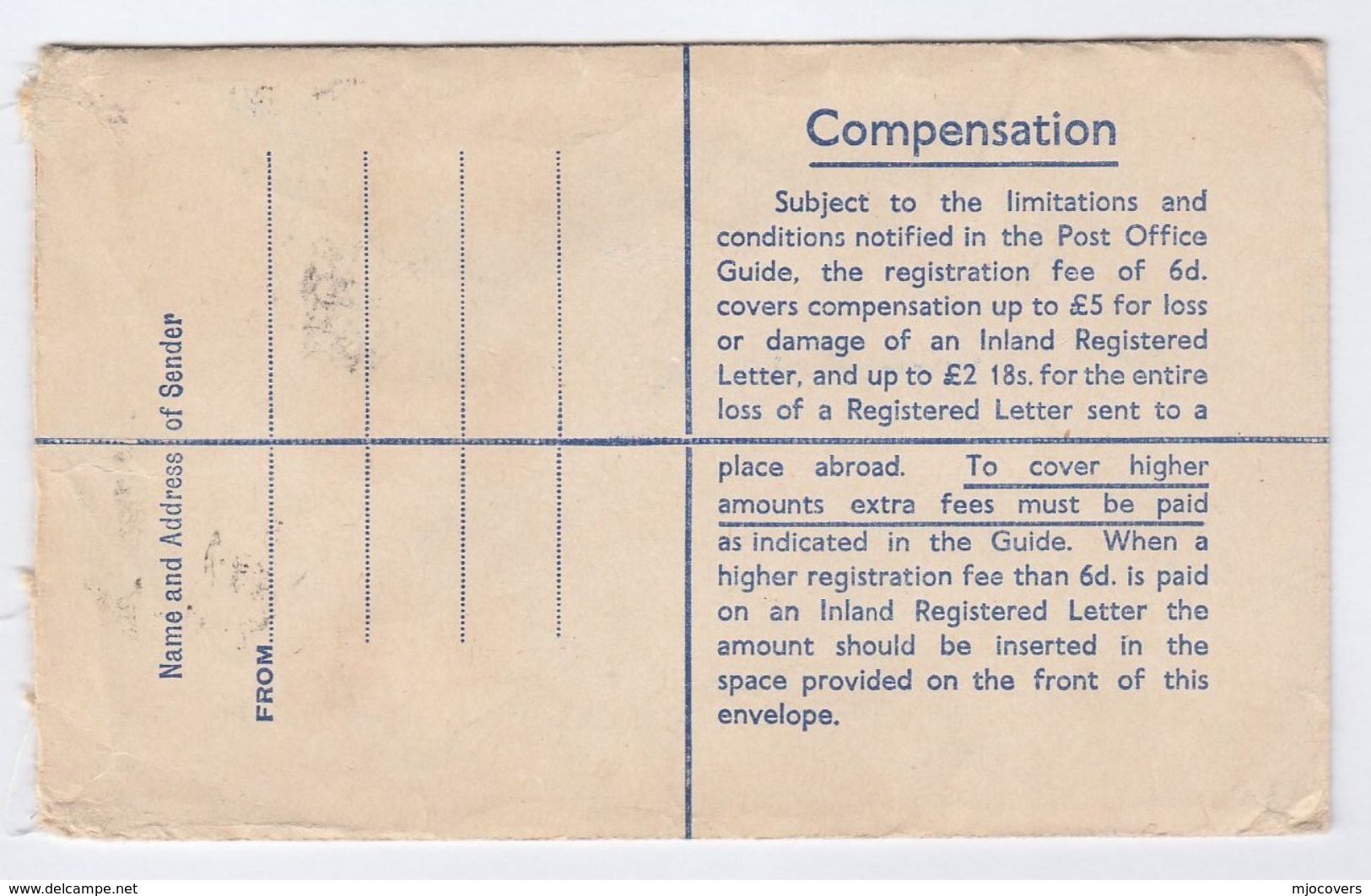 1956 Strand London REG 8 1/2d POSTAL STATIONERY COVER To Bristol With WAX SEAL Stamps GB - Stamped Stationery, Airletters & Aerogrammes