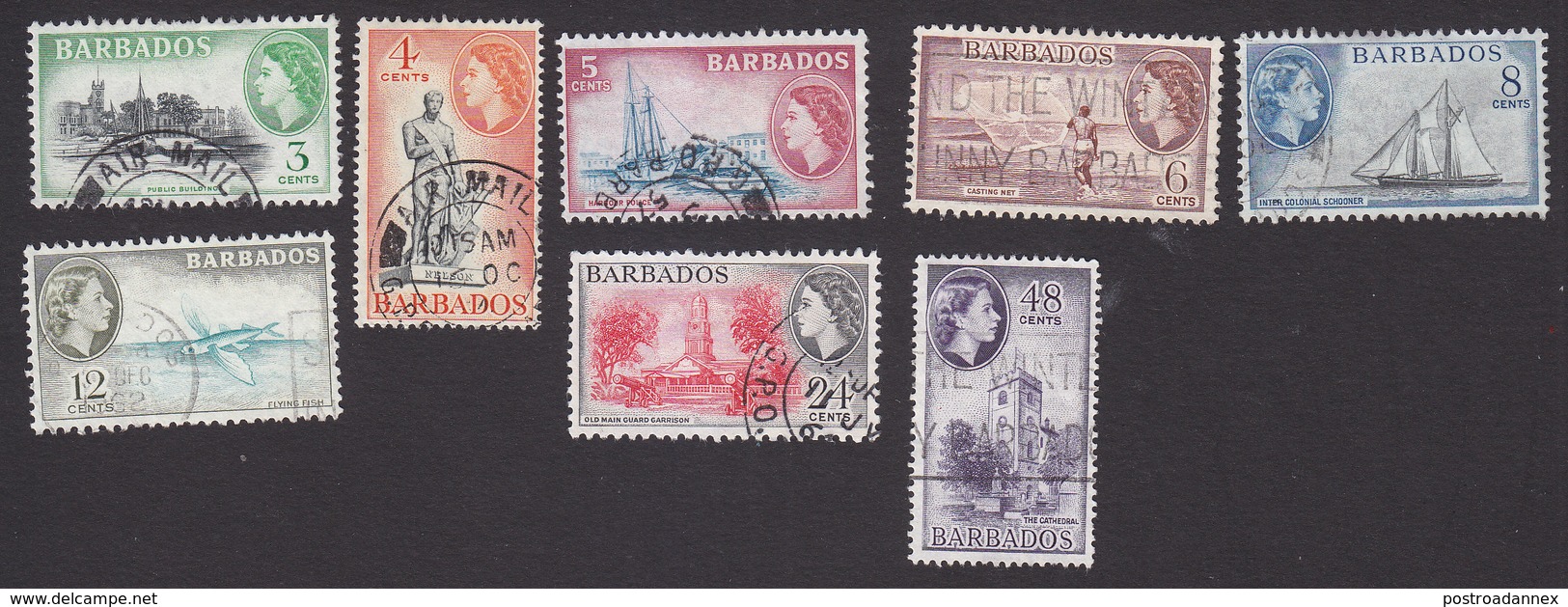 Barbados, Scott #237-244, Used, Scenes Of Barbados, Issued 1953 - Barbados (...-1966)