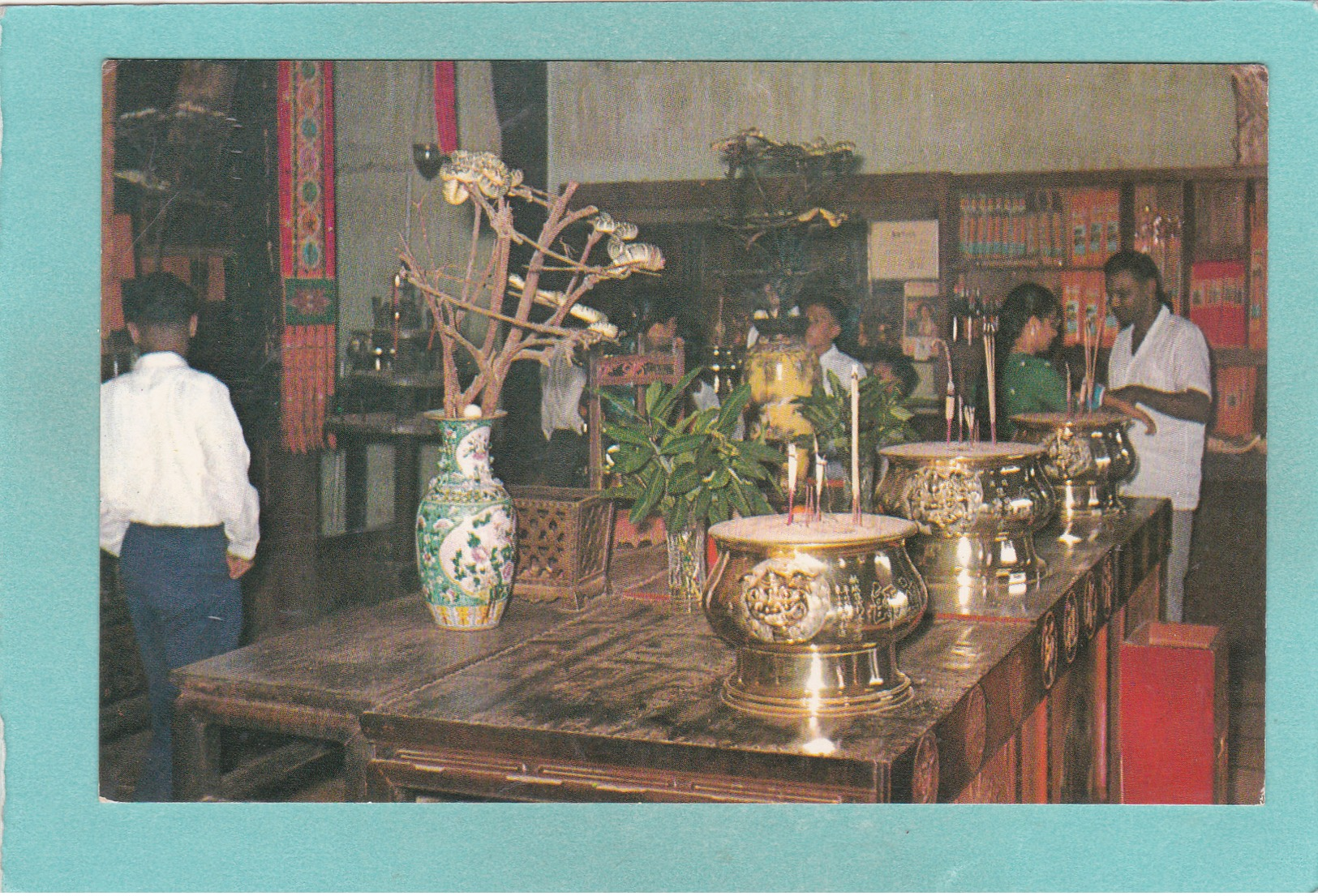 Old Postcard Of Inside Snake Temple.Penang, Malaysia,Y67. - Malaysia