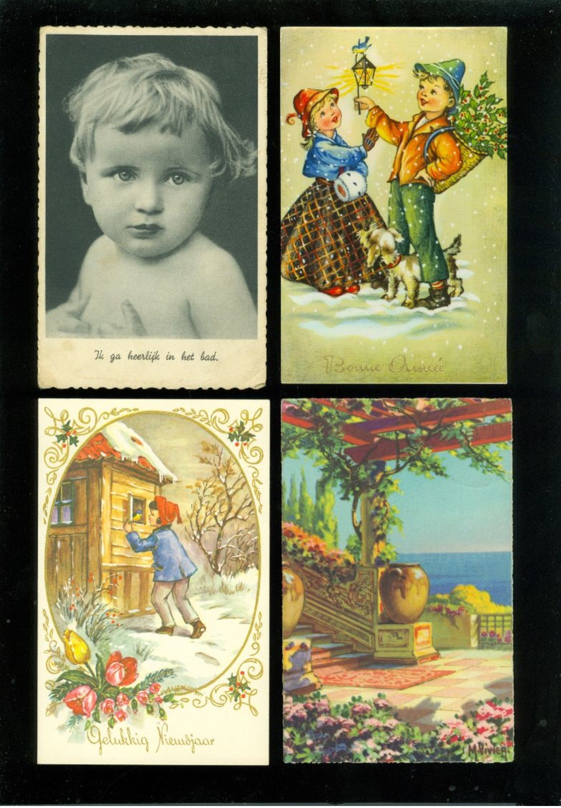 Beau lot de 60 cartes postales de fantaisie   Mooi lot 60 postkaarten van fantasie -  60 scans