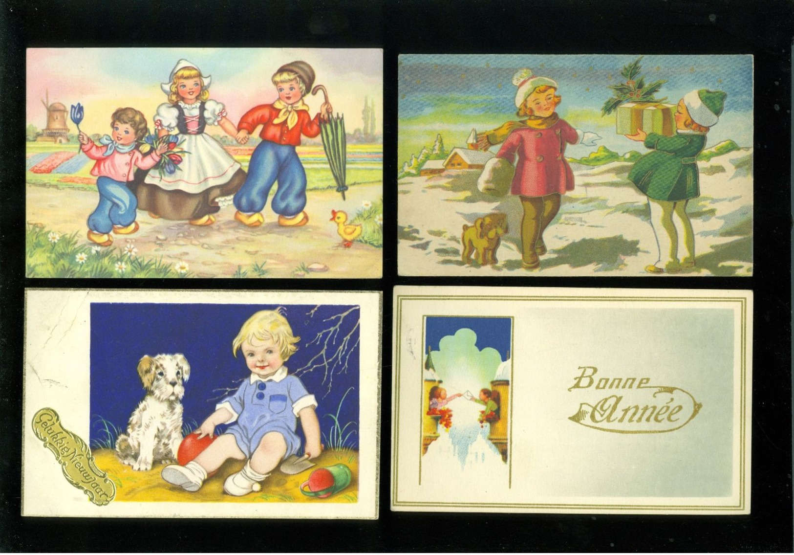 Beau lot de 60 cartes postales de fantaisie   Mooi lot 60 postkaarten van fantasie -  60 scans