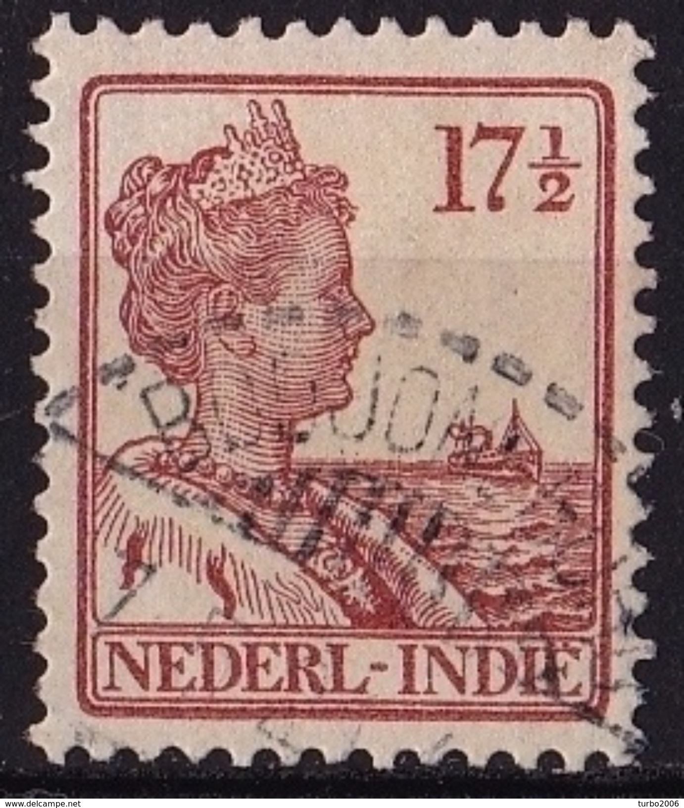 Ned. Indië: Langebalkstempel BODJONEGORO (140) Op 1913-1932 Koningin Wilhelmina 17 ½  Cent Roodbruin NVPH 119 - Nederlands-Indië