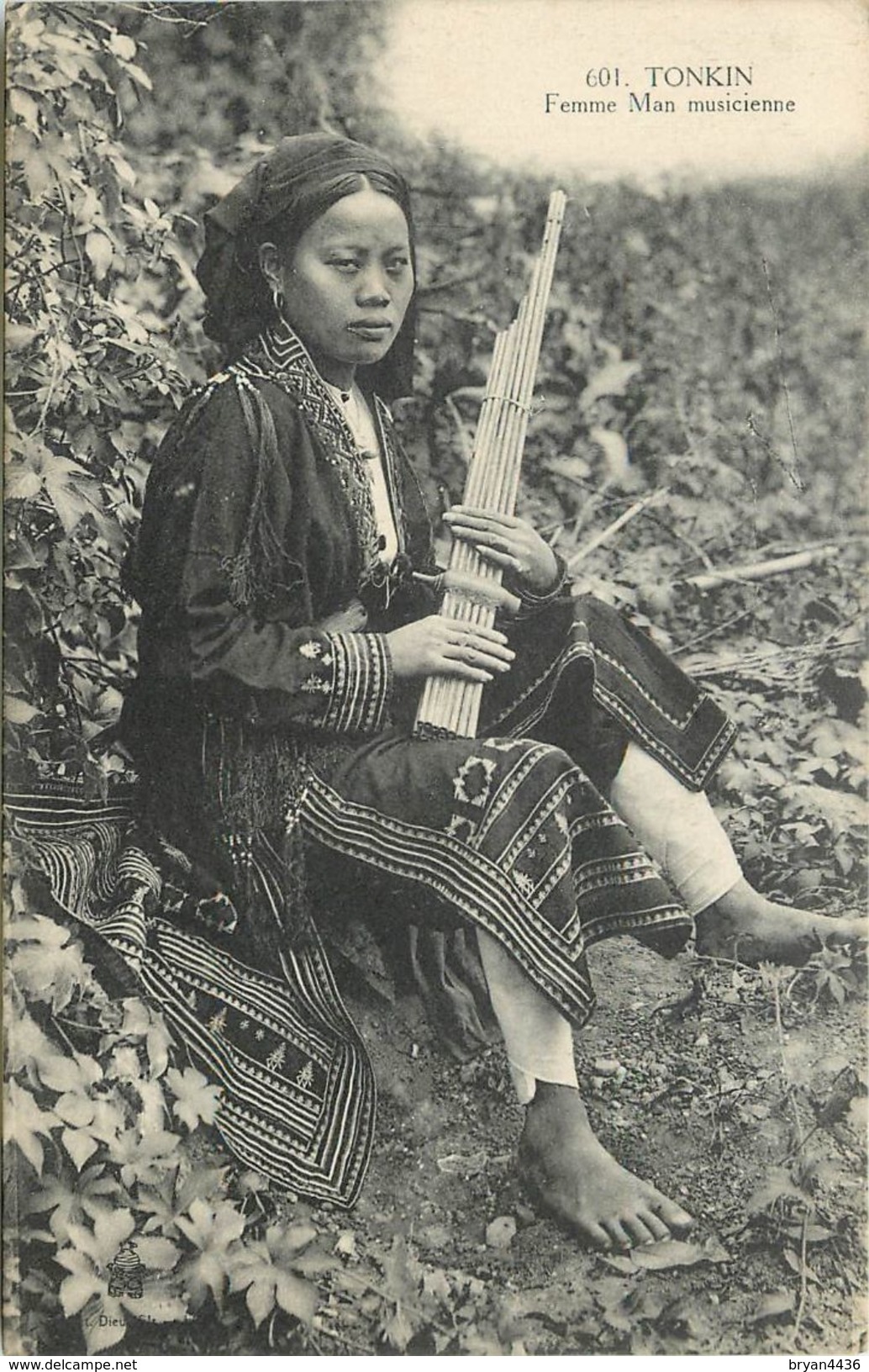 FEMME MAN MUSICIENNE - TONKIN - INDOCHINE - VIET-NAM - TB. - Azië