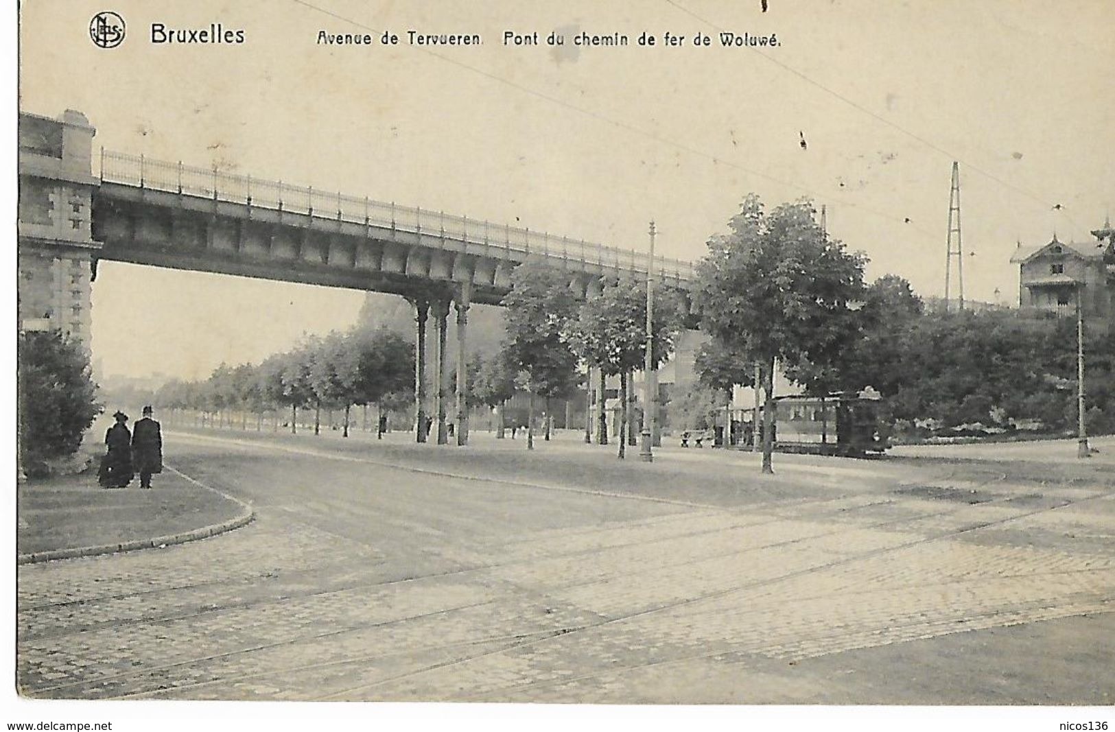 BRUXELLES   AVENUE DE TERVUEREN   PONT DU CHEMIN DE FER DE WOLUWE ( ECRITE  1911 ) - Transport Urbain En Surface