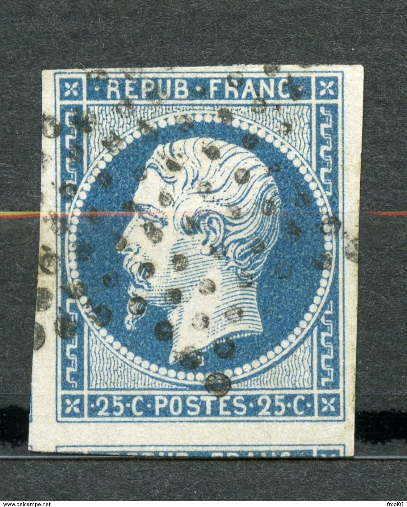 France, Yvert 10, Louis-Napoléon Répub Franc 25c, Oblitéré, 1 Voisin - 1852 Louis-Napoléon