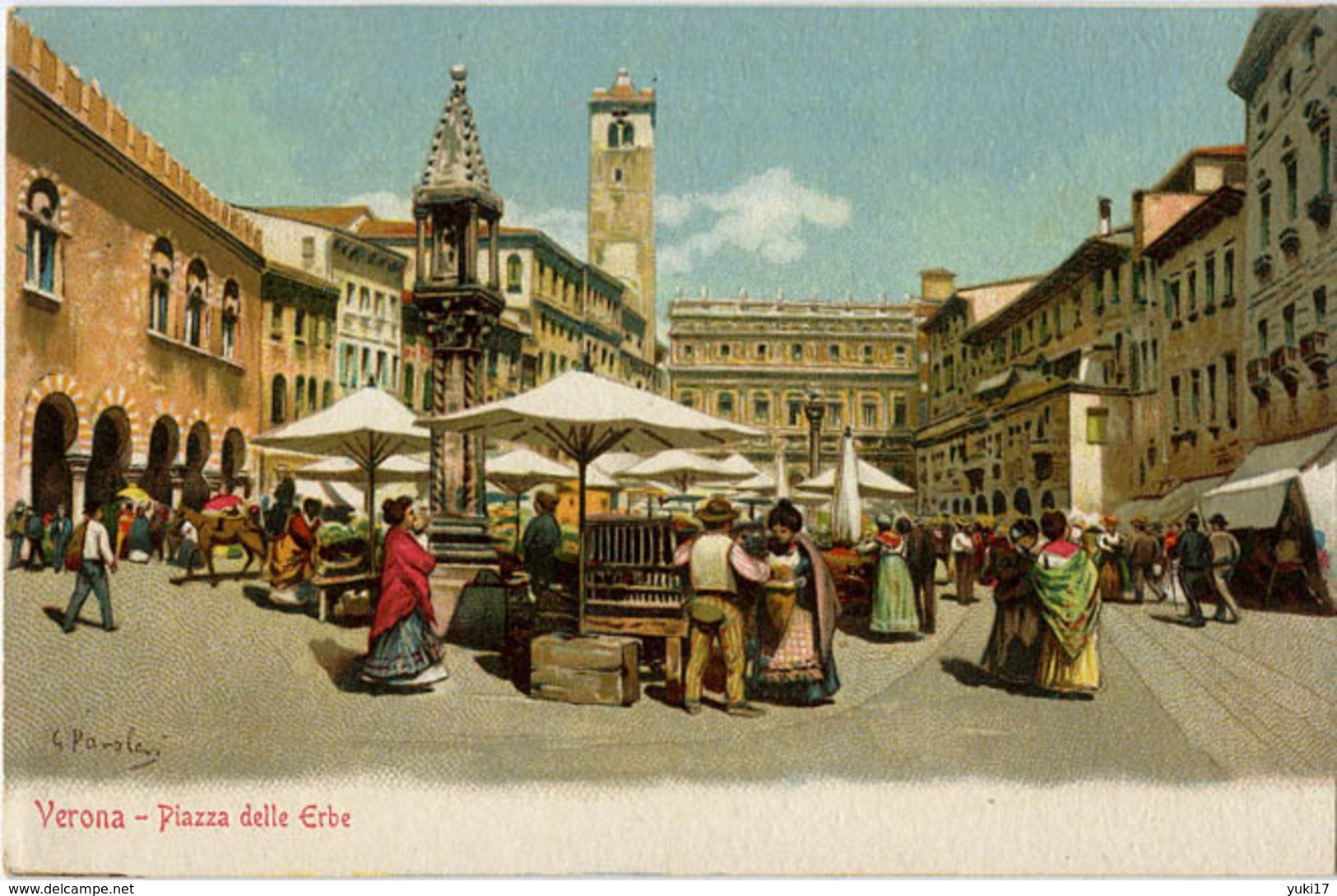 ITALIE VERONA PIAZZA DELLE ERBE (marché) - Verona