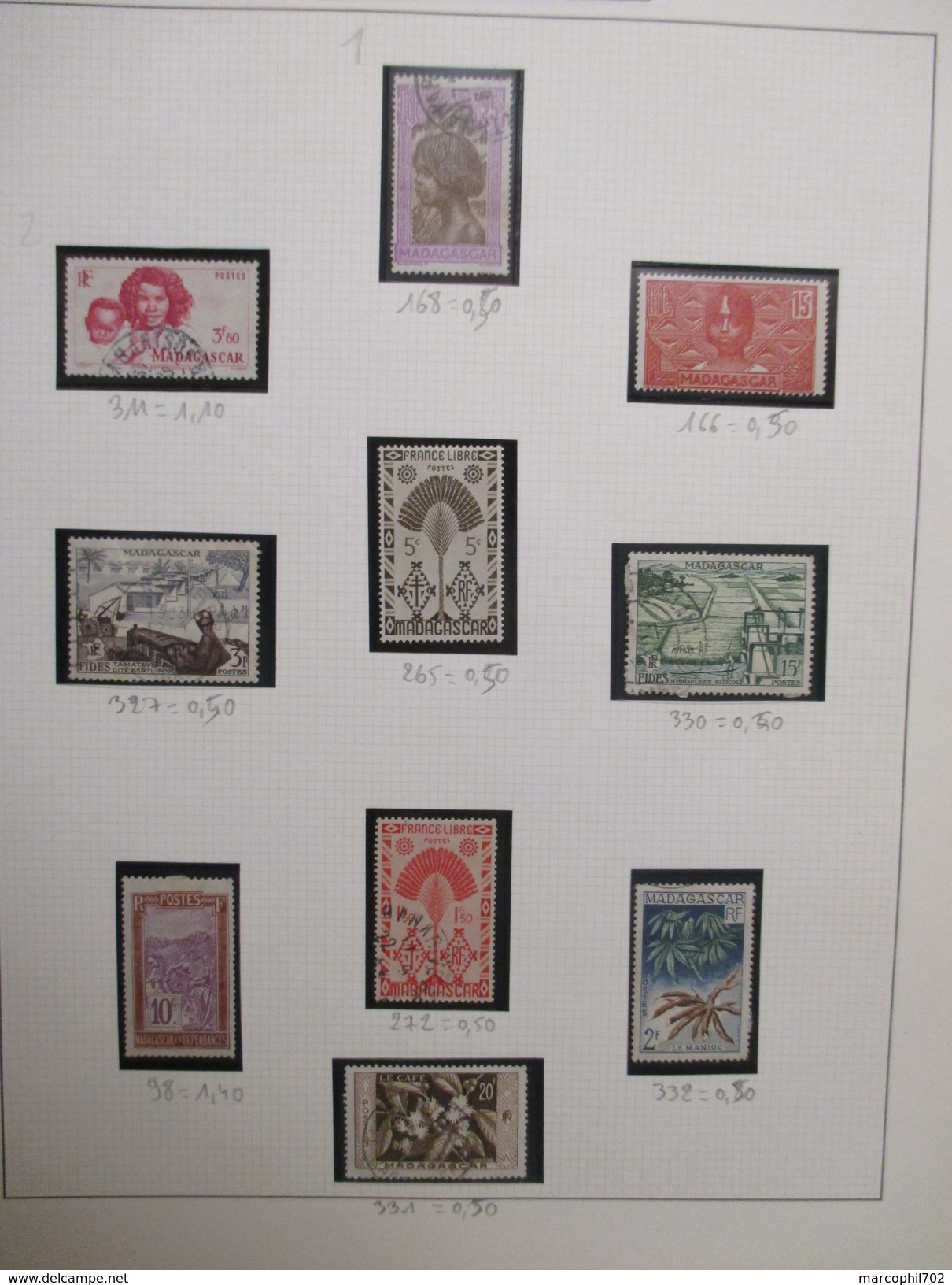 petit lot de timbres anciennes colonnies francaise  ces timbres sont neuf ou charnieres ou oblitérés 2