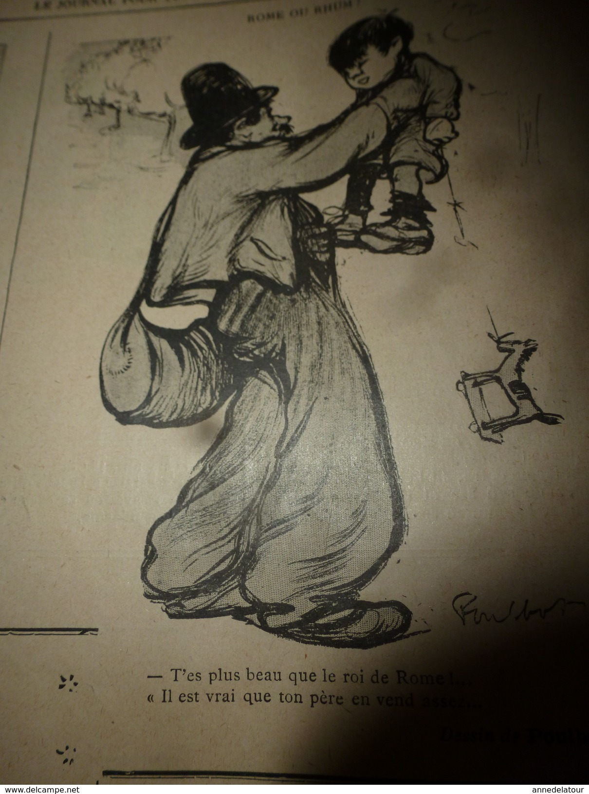 1902 LE JOURNAL : Couverture Par Benjamin Rabier --->Comment Se Fait-il Que Mon Chien Tombe En Arrêt Devant Vos Pieds ? - Autres & Non Classés