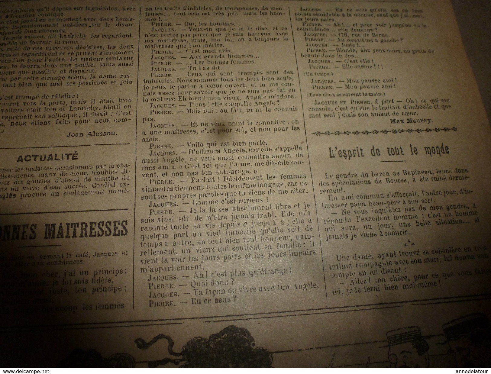 1902 LE JOURNAL : Couverture Par Benjamin Rabier --->Ma Bonne Est à Son 3e Amoureux Cette Année...et La Tienne ? ... - Autres & Non Classés