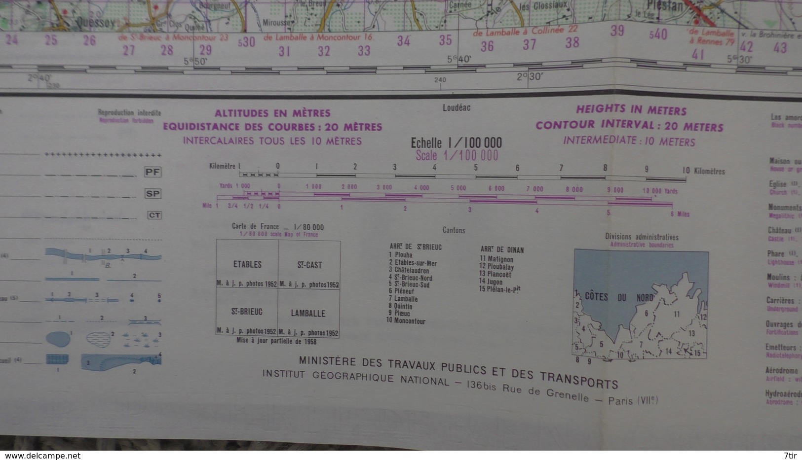 SAINT BRIEUC YFFINIAC HILLION PLENEUF PLURIEN PLANCOET ERQUY  POMMEREL ST QUAI PORTRIEUX - Geographical Maps