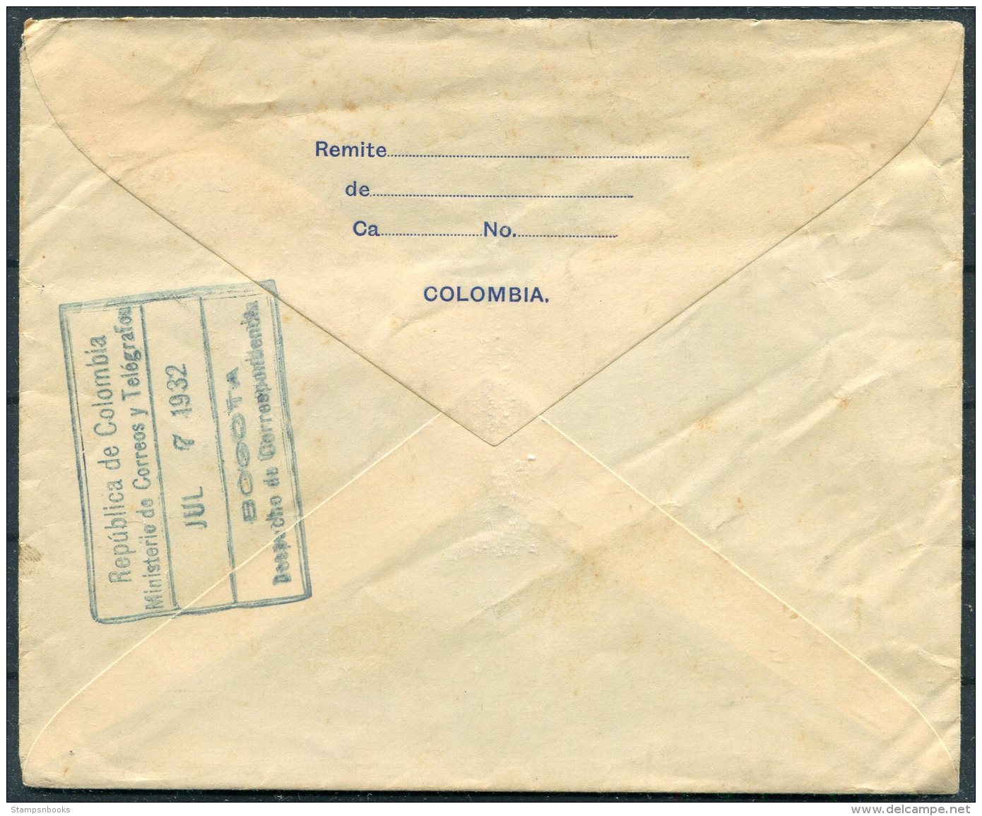 1932 Colombia Bogota Uprated Stationery Cover - German Consulate, Consulado Aleman, Maracaibo - Colombia