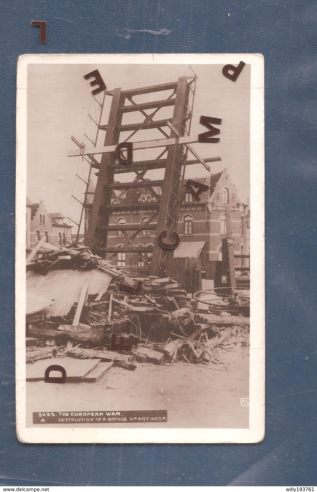 Fotokaart 1914 1918 Vernielde Brug - Willebroek Over Het Zeekanaal Brussel-Schelde Komende Van Puurs Naar Blaasveld 1914 - Willebroek