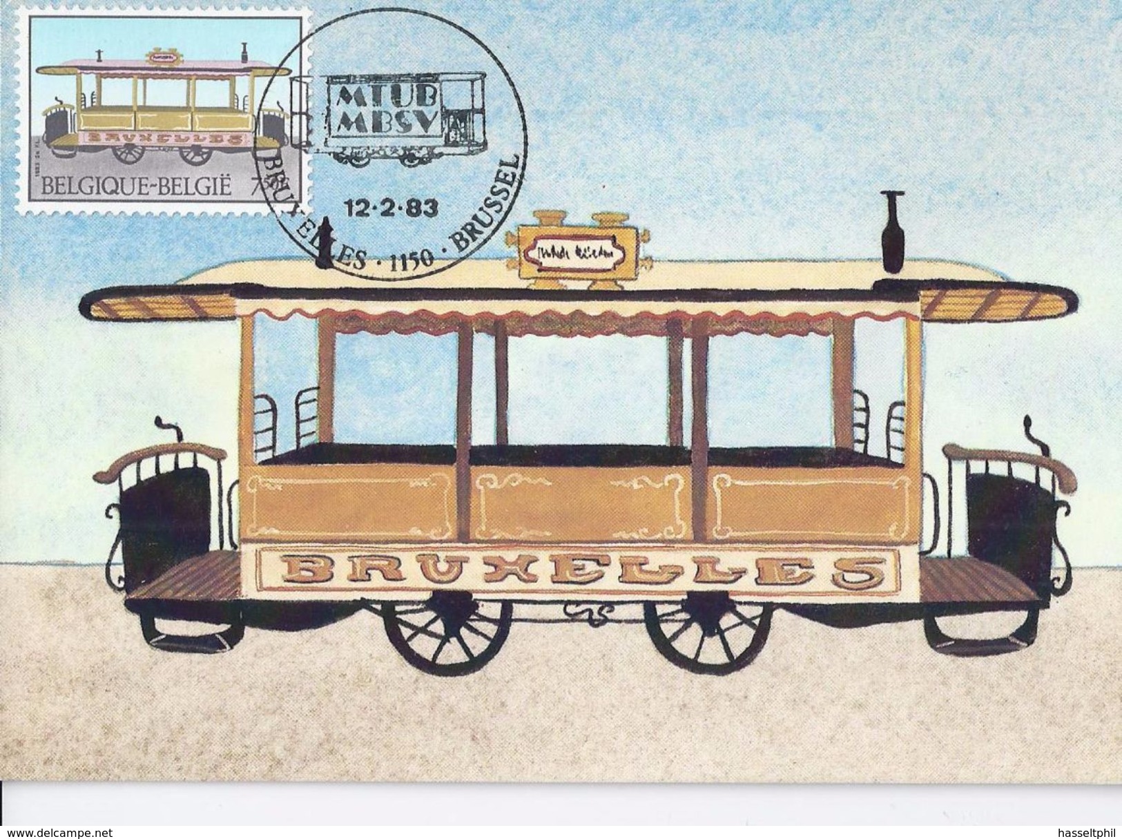 Belgie 2079/81 - Maximumkaarten -  Geschiedenis Tram En Trolleybus  - 1983 - 1981-1990