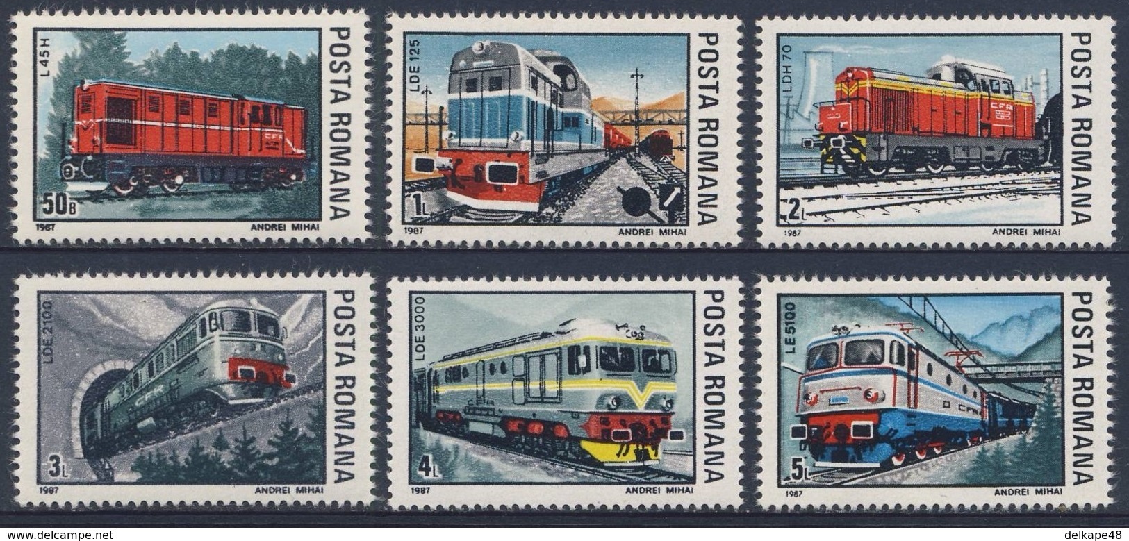 Romania Romana Rumänien 1987 Mi 4366 /1 ** Railway Locomotives / Lokomotiven - Treinen