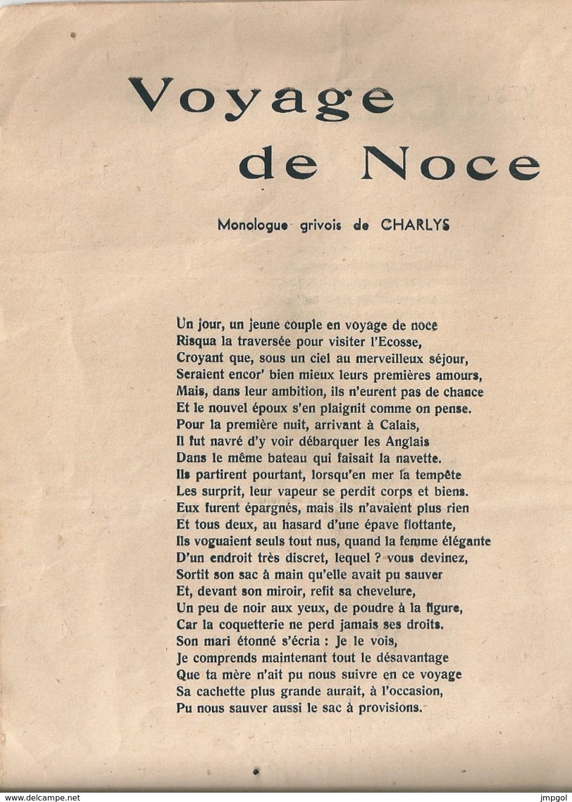 12 Monologues Gais Légers Et Grivois Pour Noces Et Banquets Du Chansonnier Charlys - Scores & Partitions