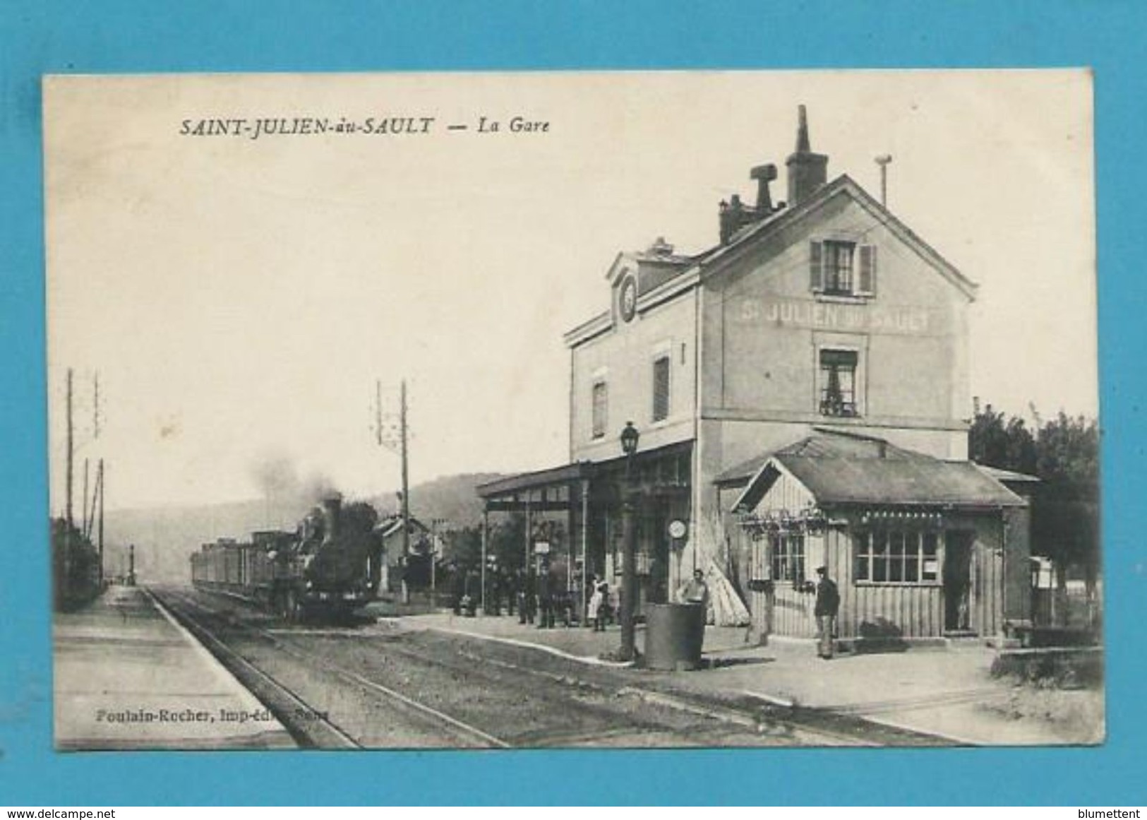 CPA Chemin De Fer Train Entrant Dans La Gare De SAINT-JULIEN-DU-SAULT 89 - Saint Julien Du Sault
