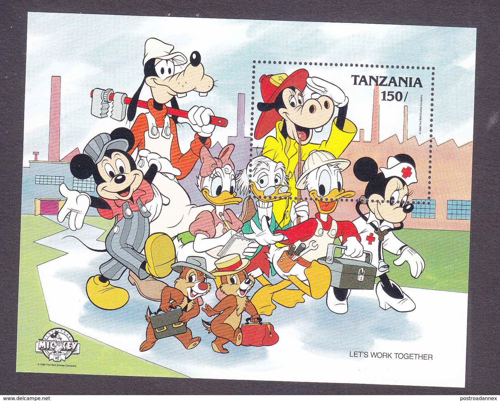Tanzania, Scott #432, Mint Never Hinged, Disney Characters, Issued 1988 - Tanzanie (1964-...)