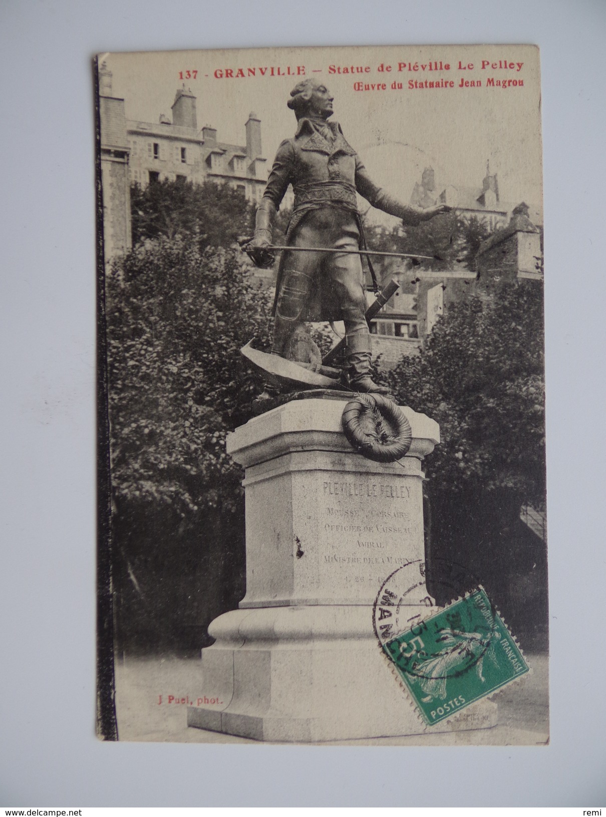 50 GRANVILLE Lot De 2 Cartes Eglise Saint-Paul & Statue De Pléville-Le-Pelley Jean Magrou - Granville