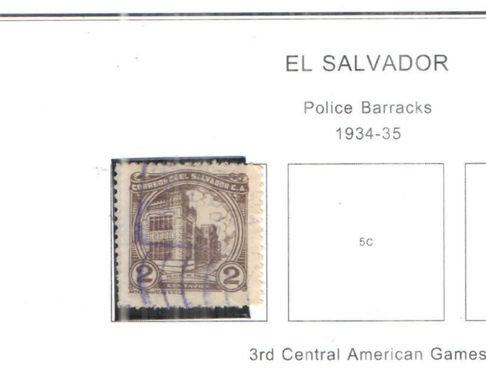 El Salvador 1934/5 Police  Scott.535 Valori  Usati/Nuovi See Scans - El Salvador