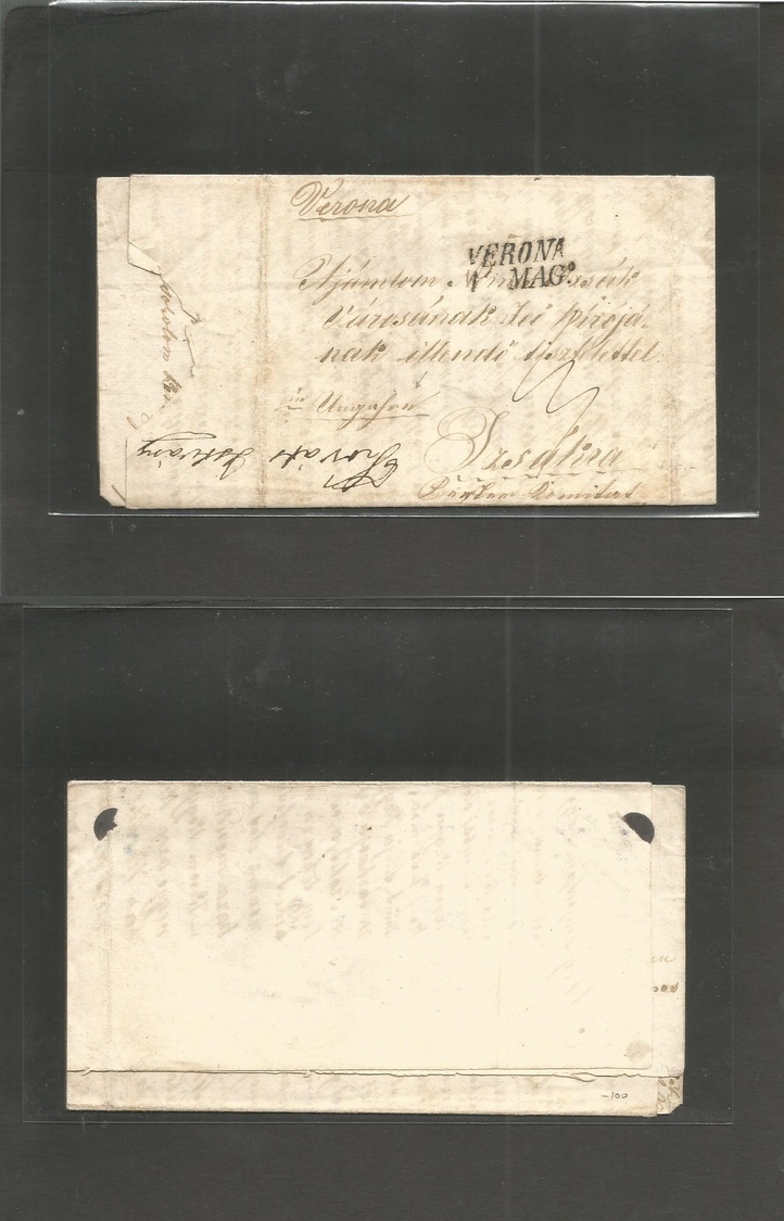 Italy - Prephilately. 1841 (16 May) Viedrev, Verona - Szaliza, Hungary. EL Full Text, Stline "Verona / 17 May" A Better  - Non Classés